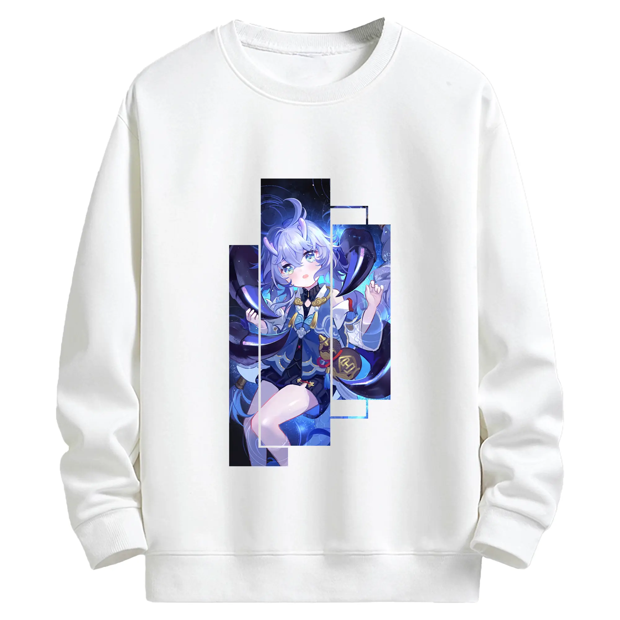 崩壊：スターレイル グッズ 白露 - キッズ クルーネックスウェットシャツ ・ フロントプリント ・ 綿80％ ポリエステル20％ ・ 快適 通学 スポーツ 日常使い お散歩用