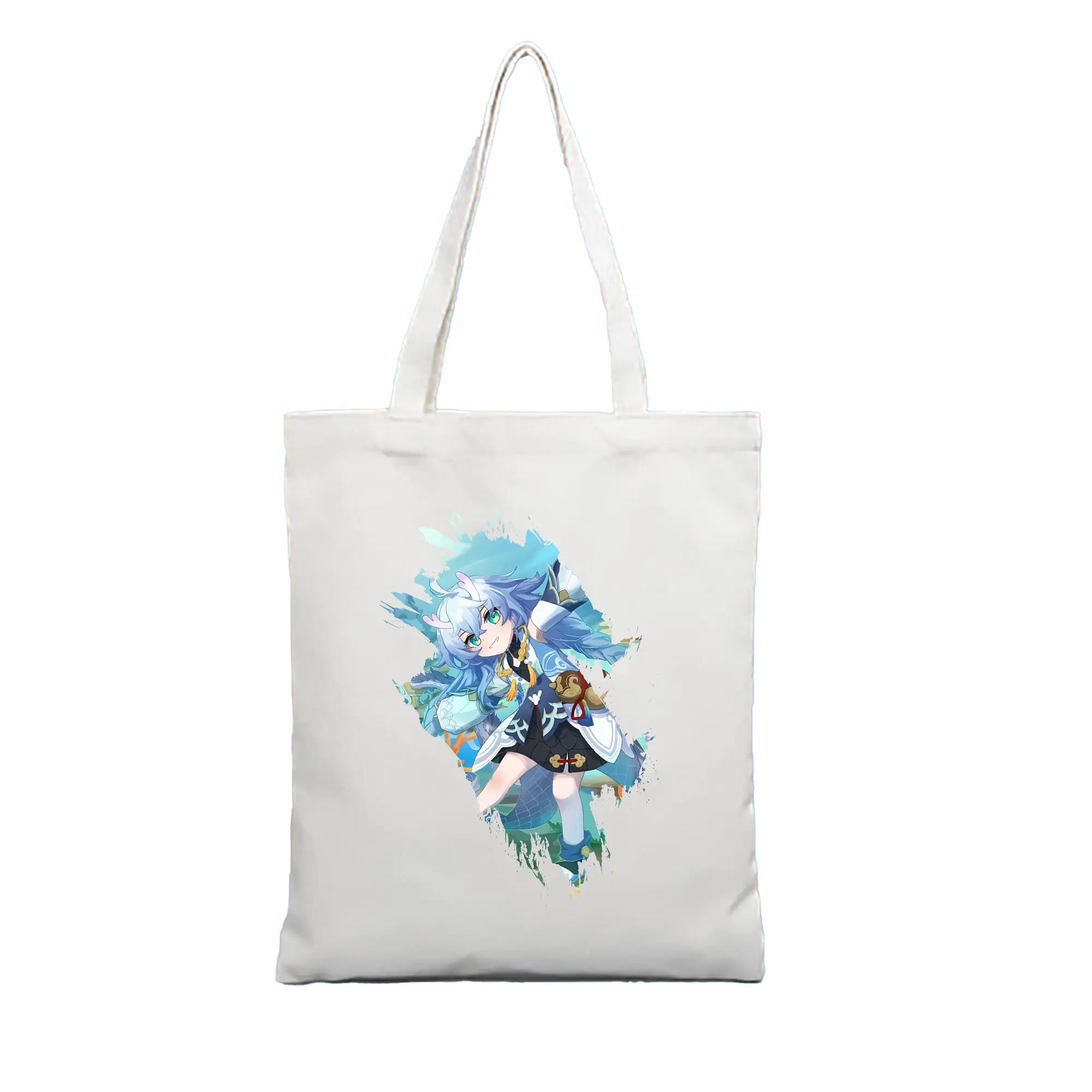 崩壊：スターレイル グッズ 白露 - 縦型キャンバス手提げバッグ（トートバッグ） ・ キャンバス素材 ・ ショッピング用 ・ 軽量 丈夫 お手入れ簡単