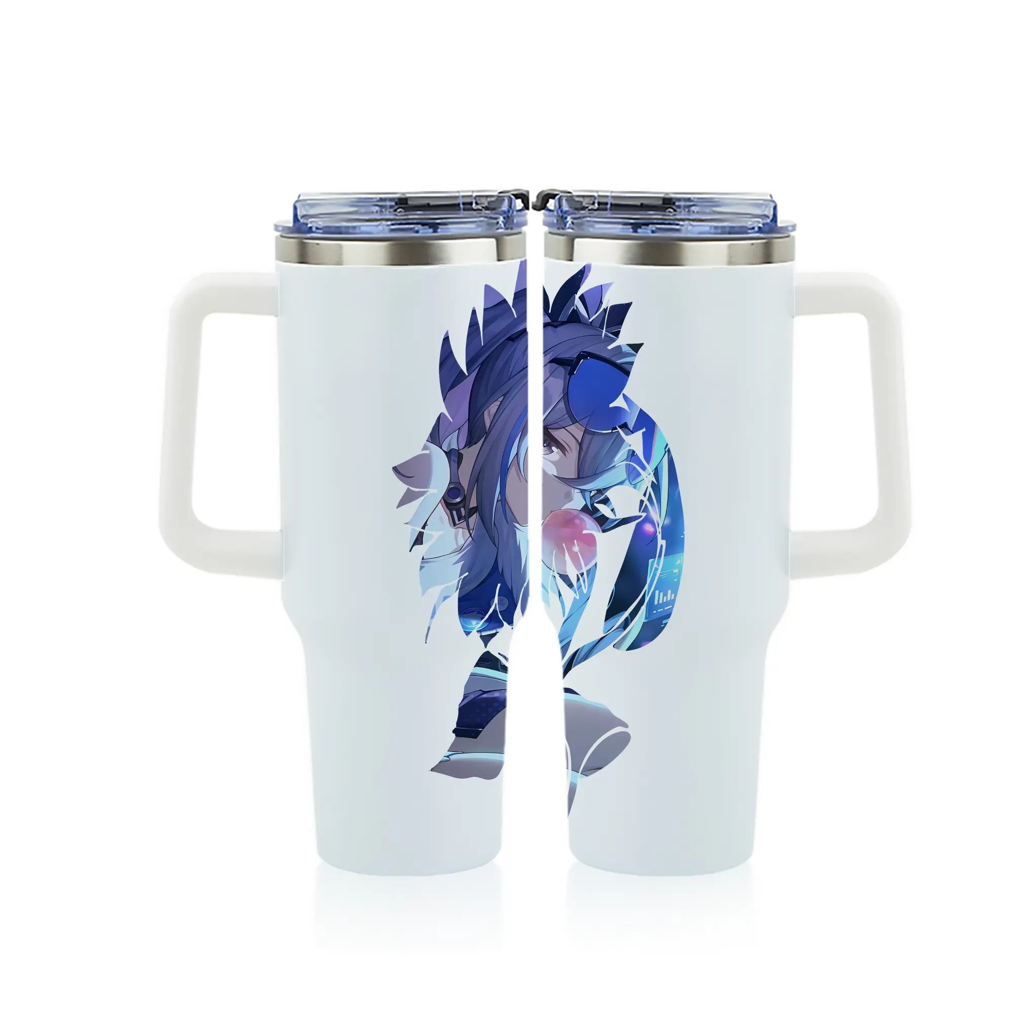 崩壊：スターレイル グッズ 銀狼 - 1200mL フルプリント車用タンブラー ・ 304ステンレス 内側 ・ 201ステンレス 外側 ・ 保温 保冷 ・ 通勤 ドライブ アウトドア用