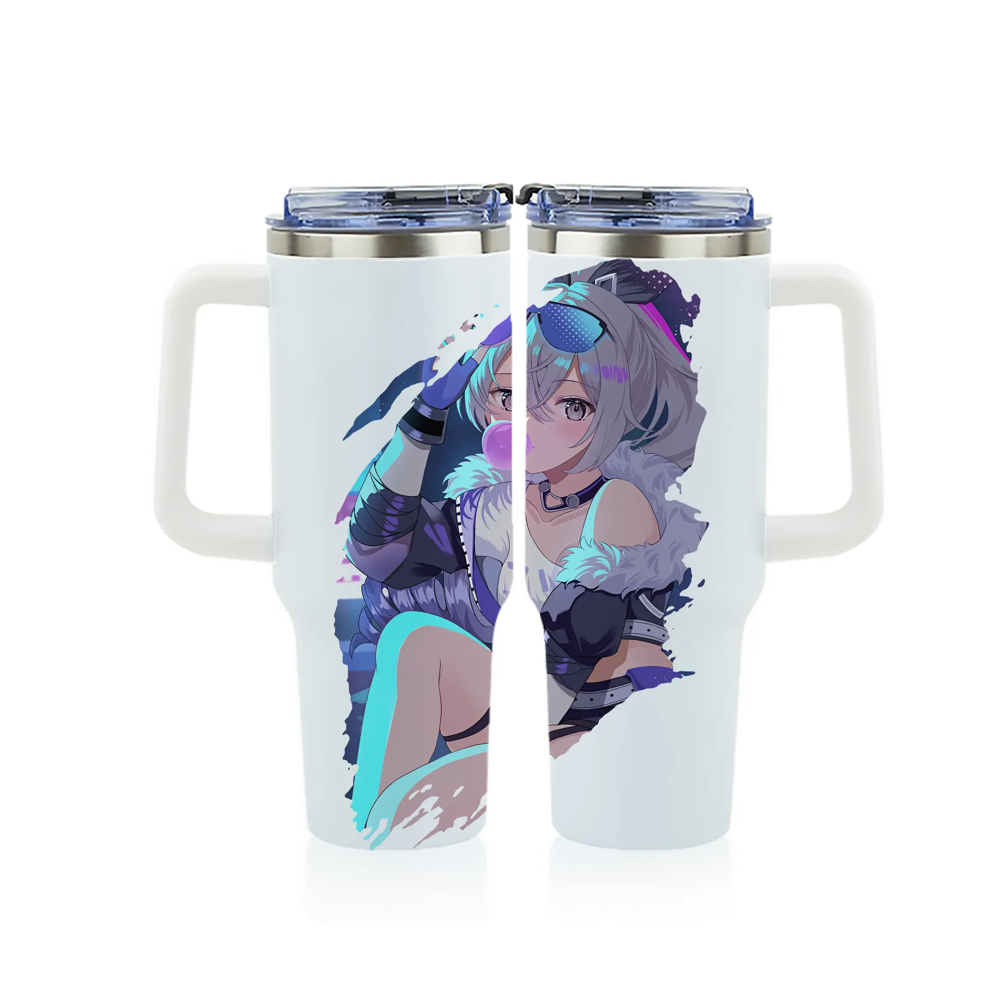 崩壊：スターレイル グッズ 銀狼 - 1200mL フルプリント車用タンブラー ・ 304ステンレス 内側 ・ 201ステンレス 外側 ・ 保温 保冷 ・ 通勤 ドライブ アウトドア用