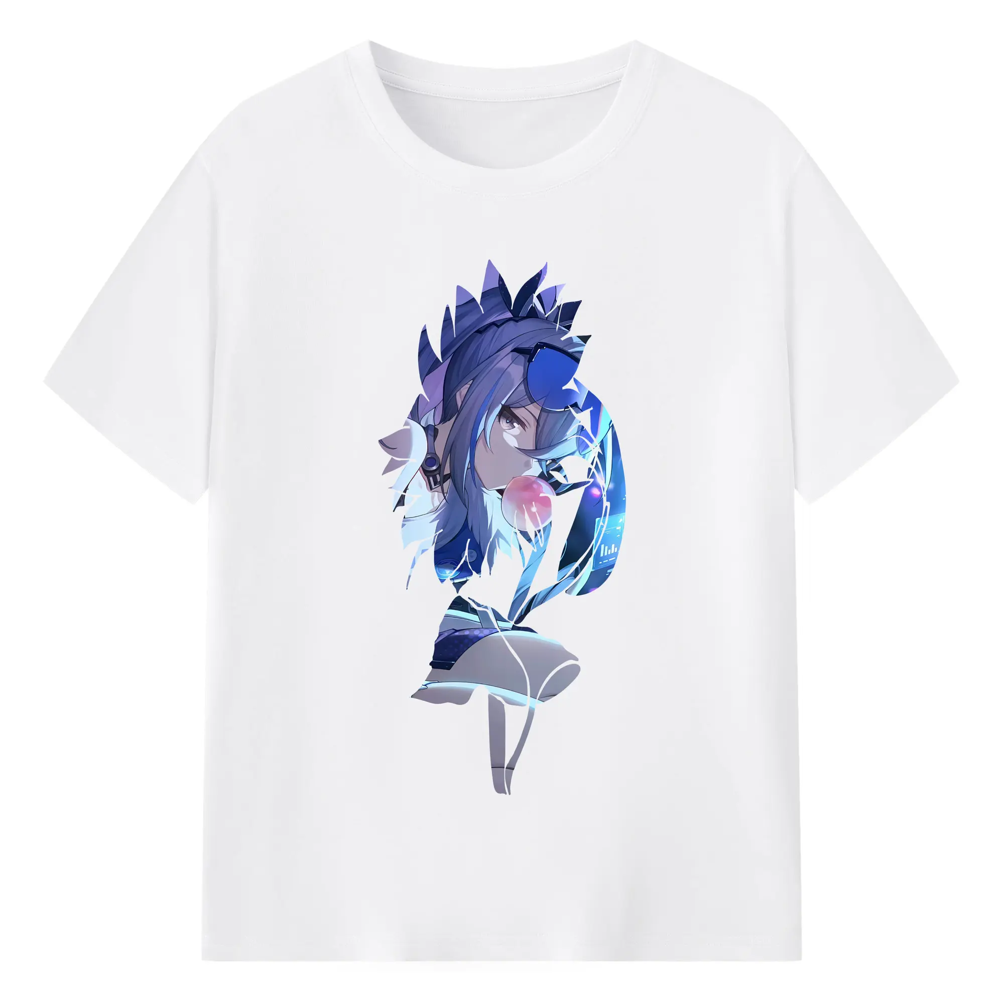 崩壊：スターレイル グッズ 銀狼 - 綿100％ 半袖Tシャツ ・ フロントプリント ・ 快適 通気性 ・ 日常使い 散歩 スポーツ用