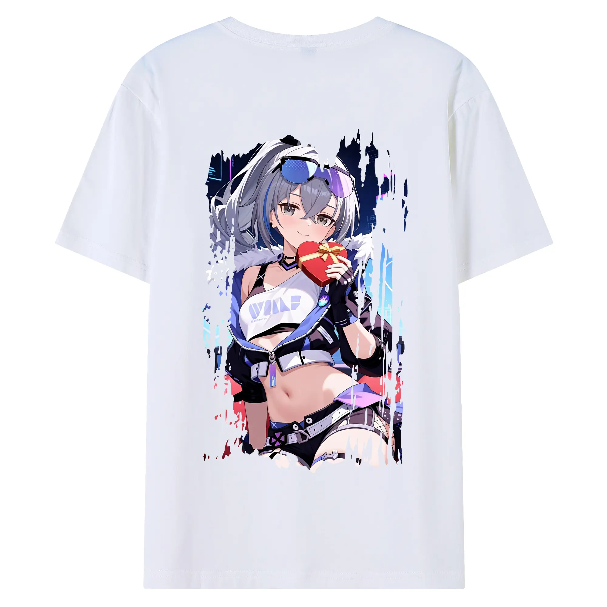 崩壊：スターレイル グッズ 銀狼 - 綿100％ 半袖Tシャツ ・ バックプリント ・ 快適 通気性 ・ 日常使い 散歩 スポーツ用