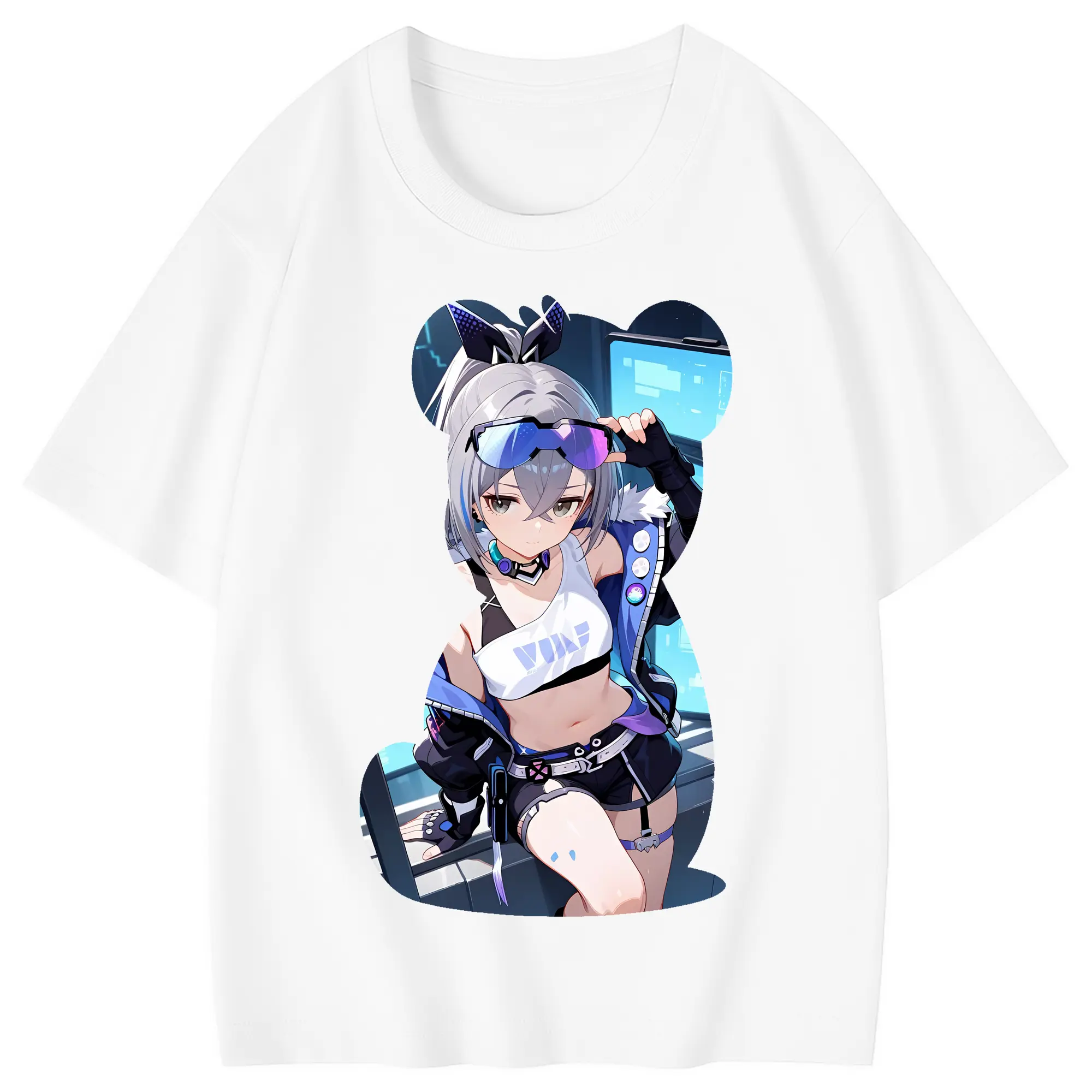 崩壊：スターレイル グッズ 銀狼 - 綿100％ キッズTシャツ ・ フロントプリント ・ 快適 通気性 ・ スポーツ カジュアル 散歩用