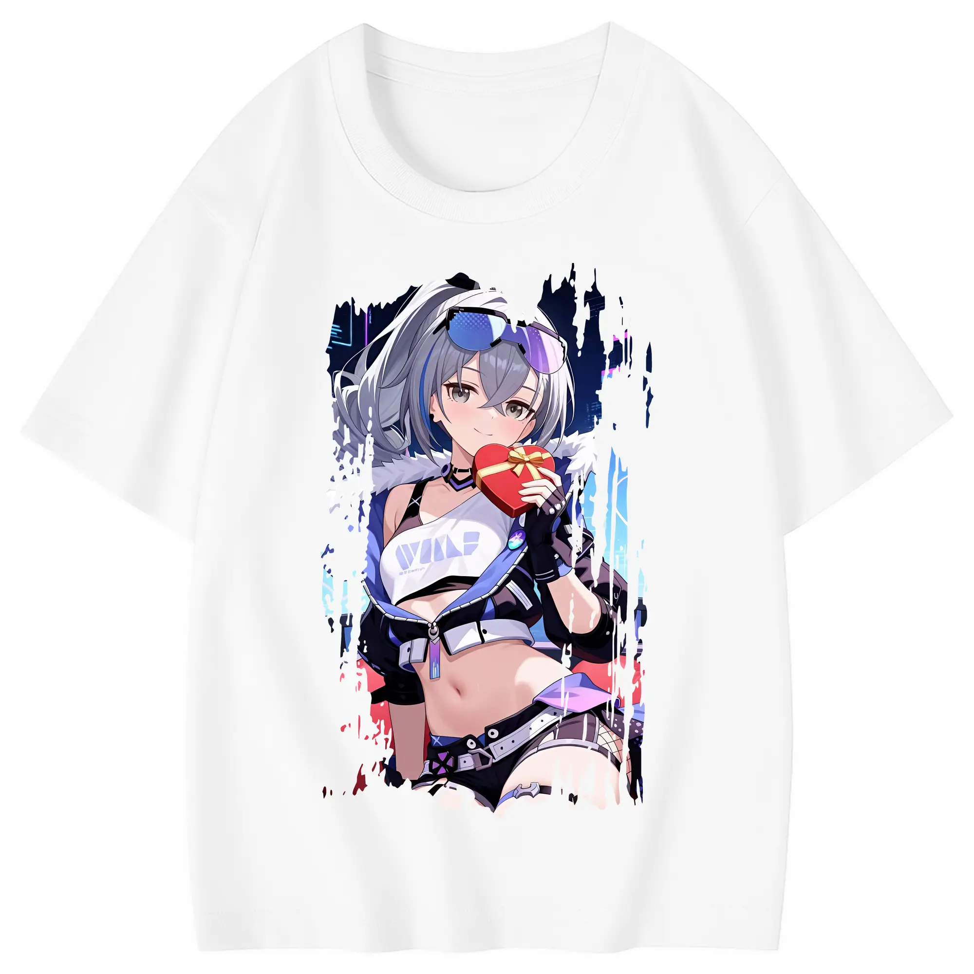 崩壊：スターレイル グッズ 銀狼 - 綿100％ キッズTシャツ ・ フロントプリント ・ 快適 通気性 ・ スポーツ カジュアル 散歩用