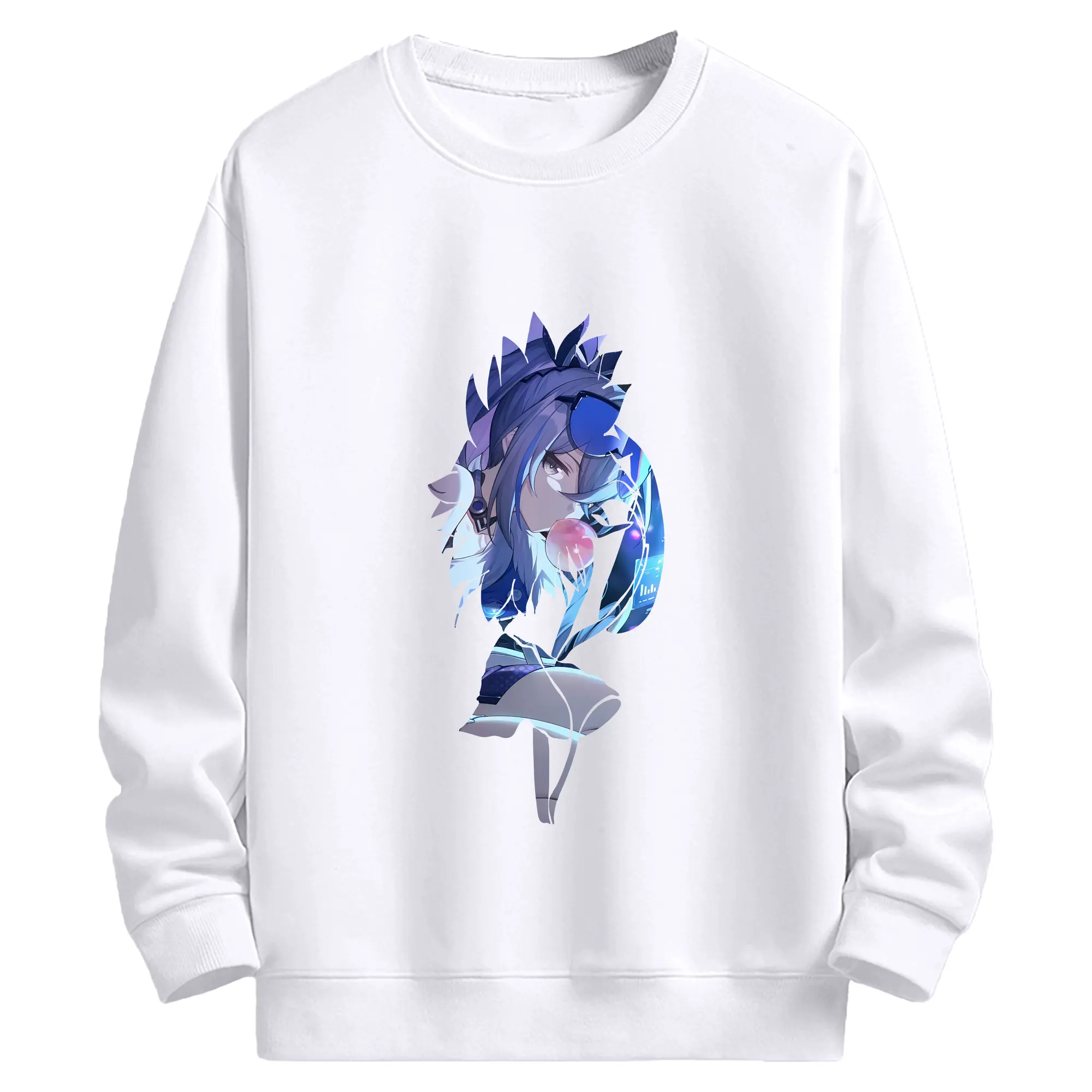 崩壊：スターレイル グッズ 銀狼 - 高品質 クルーネック スウェット ・ コットン59％ ポリエステル41％ ・ ユニセックス 長袖 トレーナー ・ カジュアル デイリー スポーツ 散歩用
