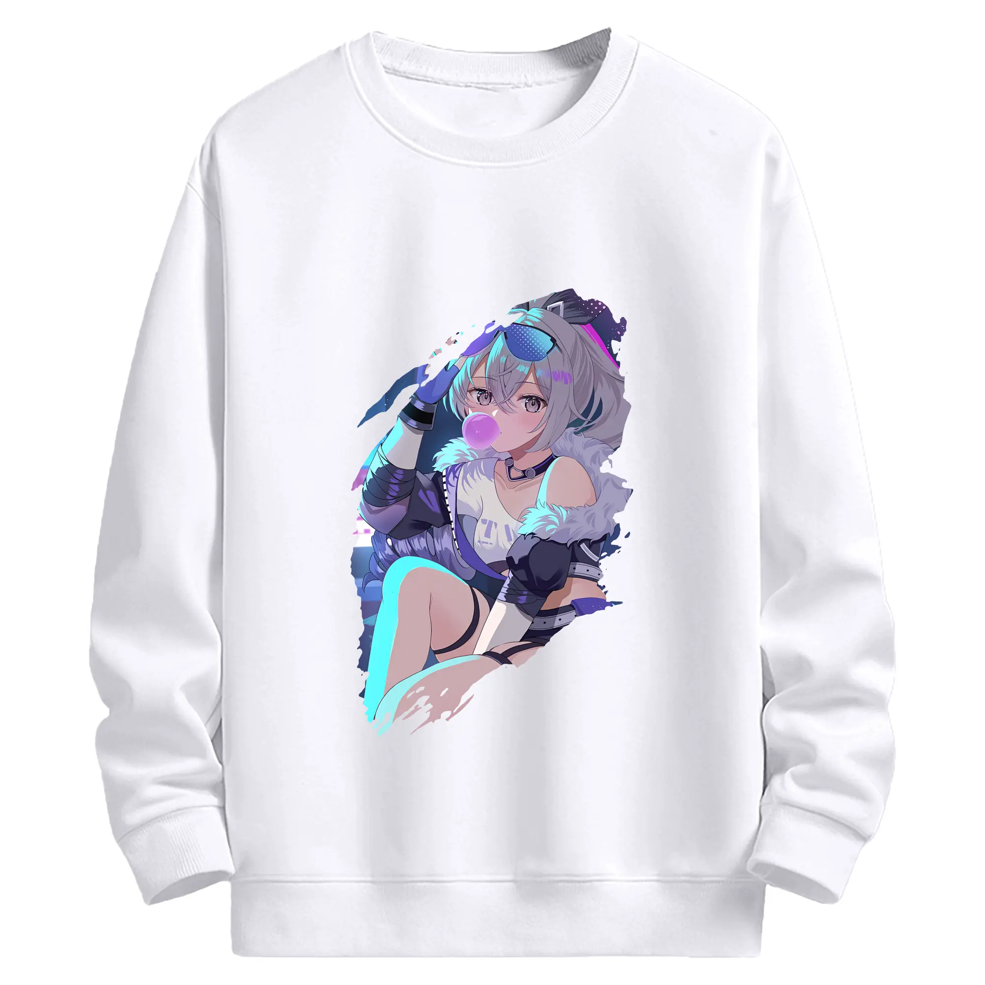 崩壊：スターレイル グッズ 銀狼 - 高品質 クルーネック スウェット ・ コットン59％ ポリエステル41％ ・ ユニセックス 長袖 トレーナー ・ カジュアル デイリー スポーツ 散歩用