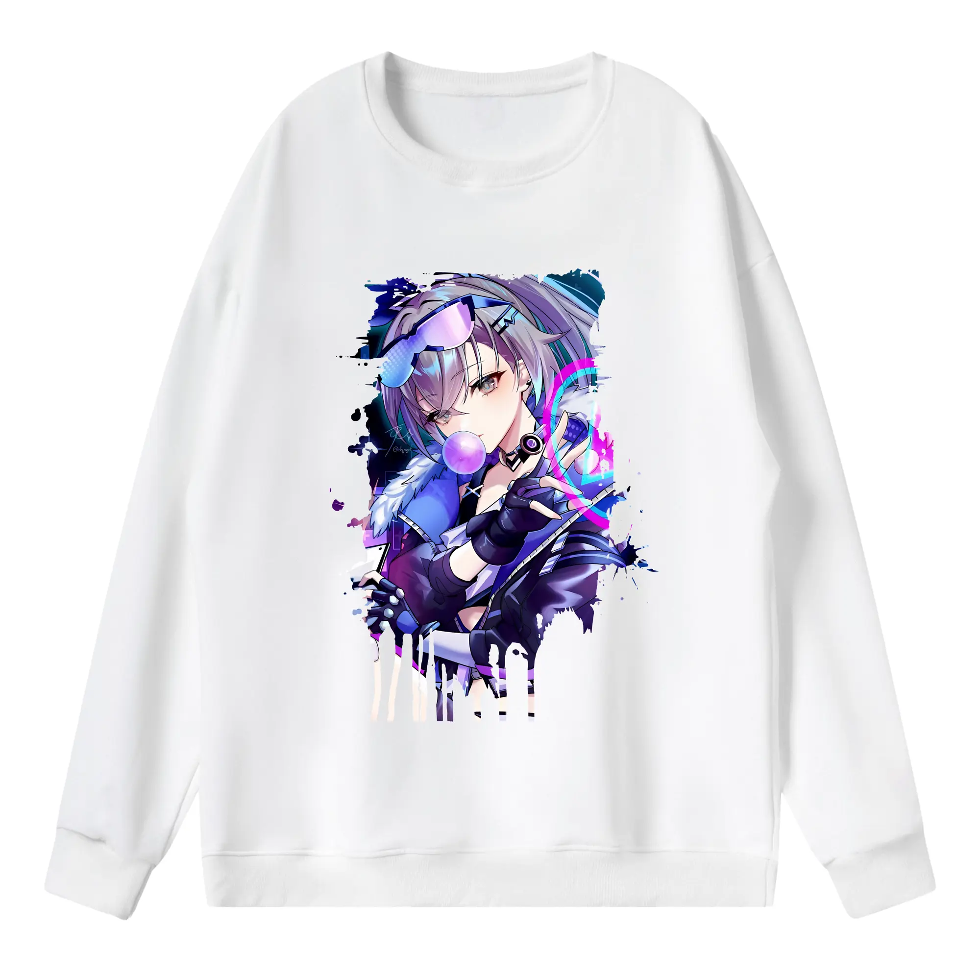 崩壊：スターレイル グッズ 銀狼 - 薄手 クルーネック スウェット 裏毛260g · ポリエステル 春秋向け カジュアル 男女兼用 · トレーナー デイリー スポーツ 散歩に最適