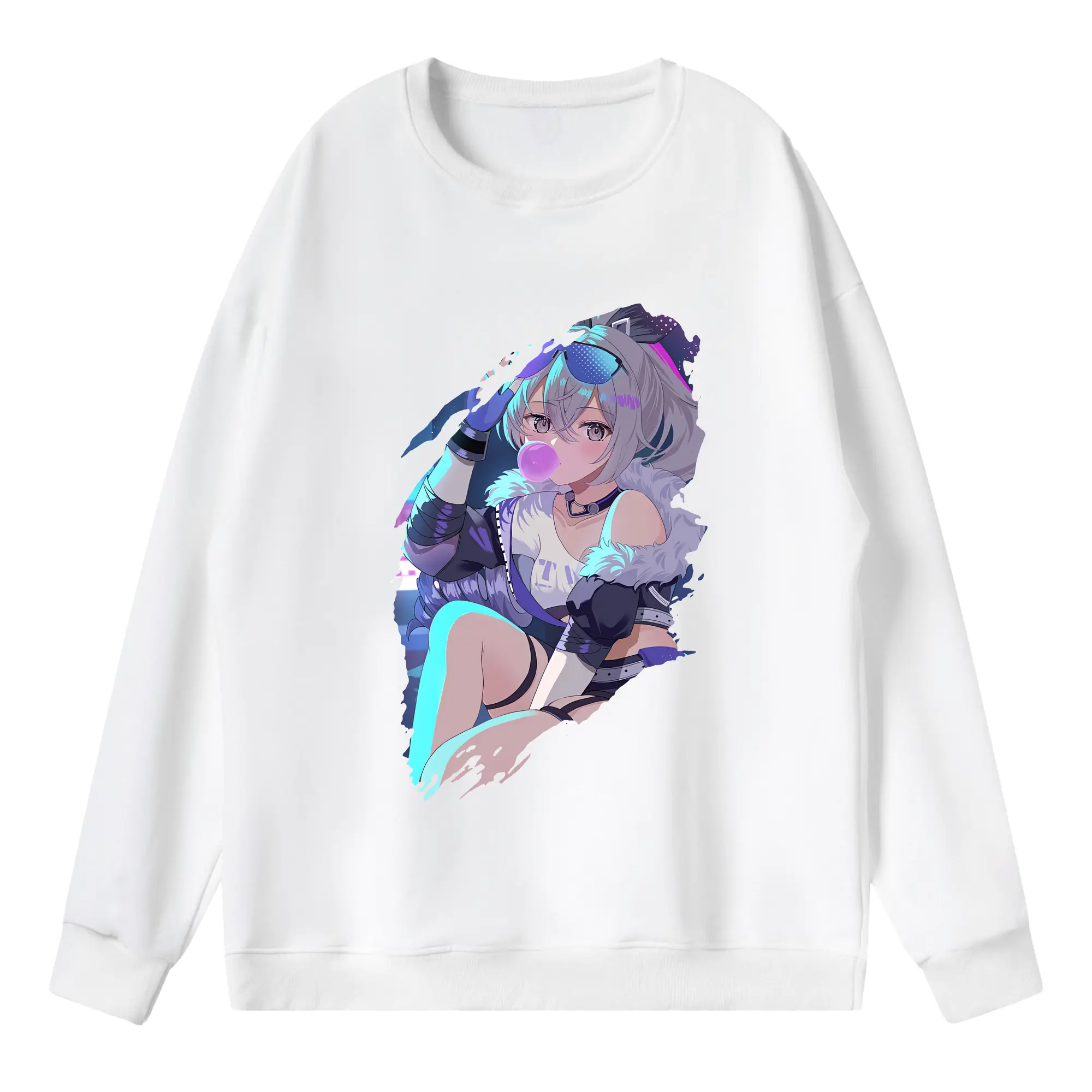 崩壊：スターレイル グッズ 銀狼 - 薄手 クルーネック スウェット 裏毛260g · ポリエステル 春秋向け カジュアル 男女兼用 · トレーナー デイリー スポーツ 散歩に最適