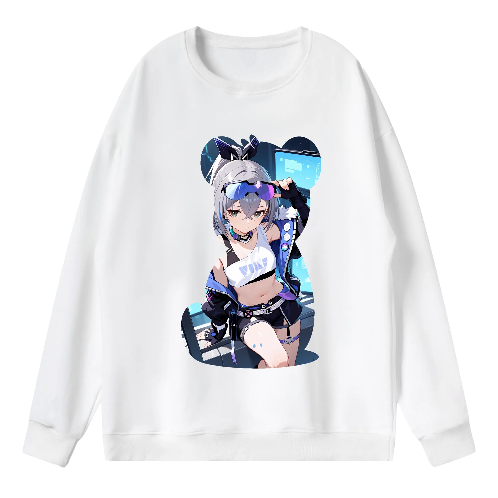 崩壊：スターレイル グッズ 銀狼 - 薄手 クルーネック スウェット 裏毛260g · ポリエステル 春秋向け カジュアル 男女兼用 · トレーナー デイリー スポーツ 散歩に最適