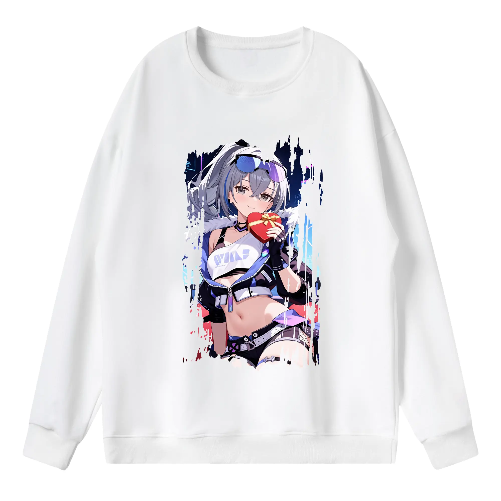 崩壊：スターレイル グッズ 銀狼 - 薄手 クルーネック スウェット 裏毛260g · ポリエステル 春秋向け カジュアル 男女兼用 · トレーナー デイリー スポーツ 散歩に最適