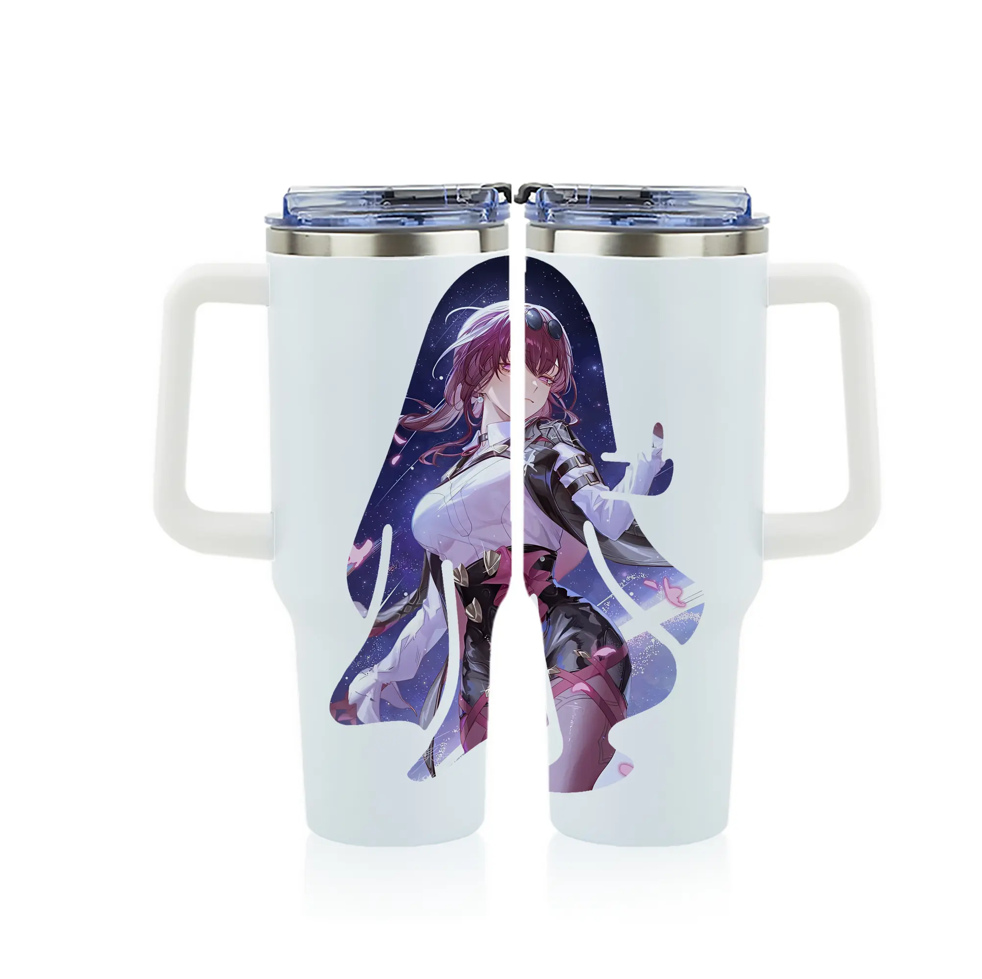 崩壊：スターレイル グッズ カフカ - 1200mL フルプリント車用タンブラー ・ 304ステンレス 内側 ・ 201ステンレス 外側 ・ 保温 保冷 ・ 通勤 ドライブ アウトドア用