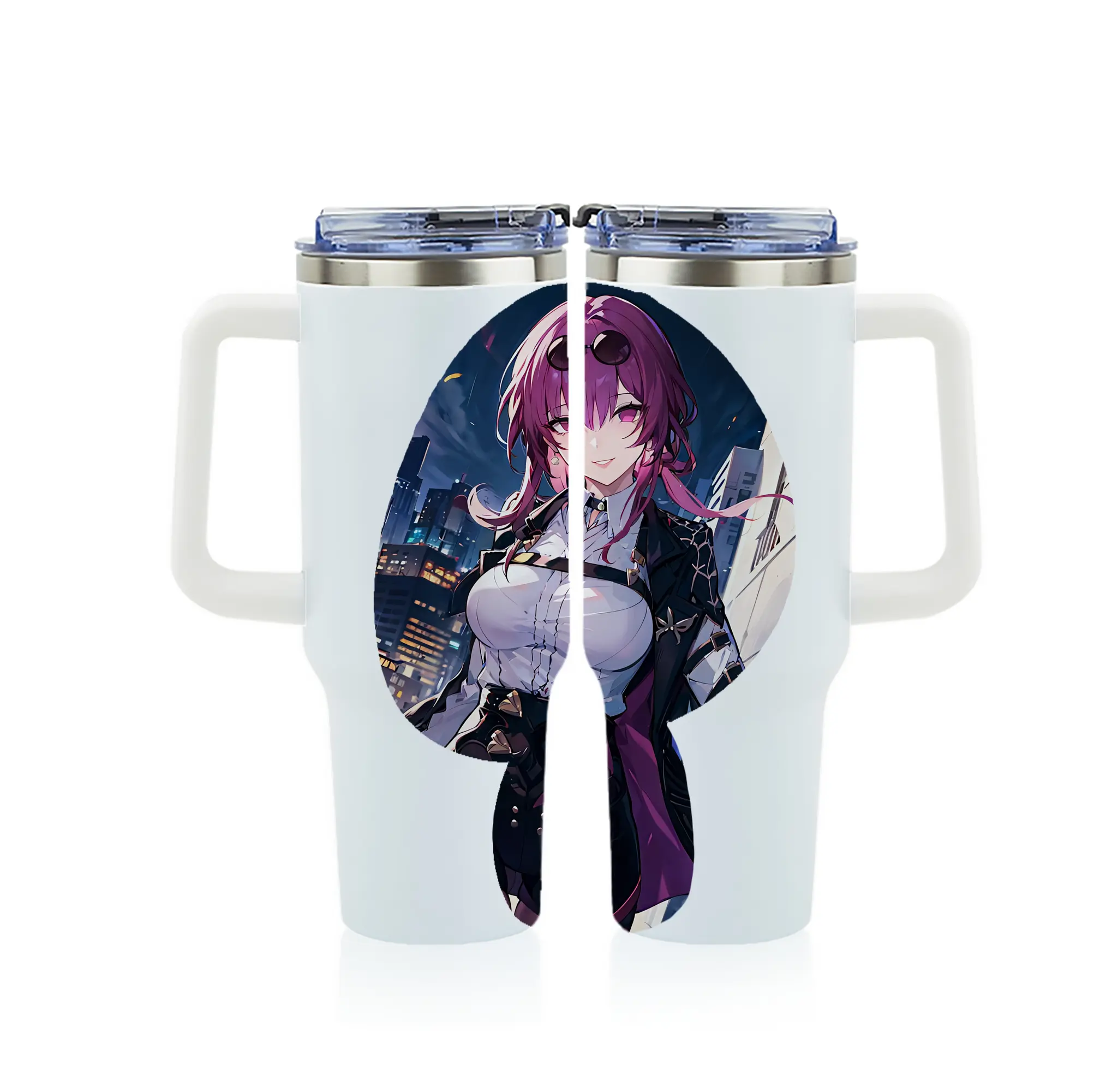 崩壊：スターレイル グッズ カフカ - 1200mL フルプリント車用タンブラー ・ 304ステンレス 内側 ・ 201ステンレス 外側 ・ 保温 保冷 ・ 通勤 ドライブ アウトドア用