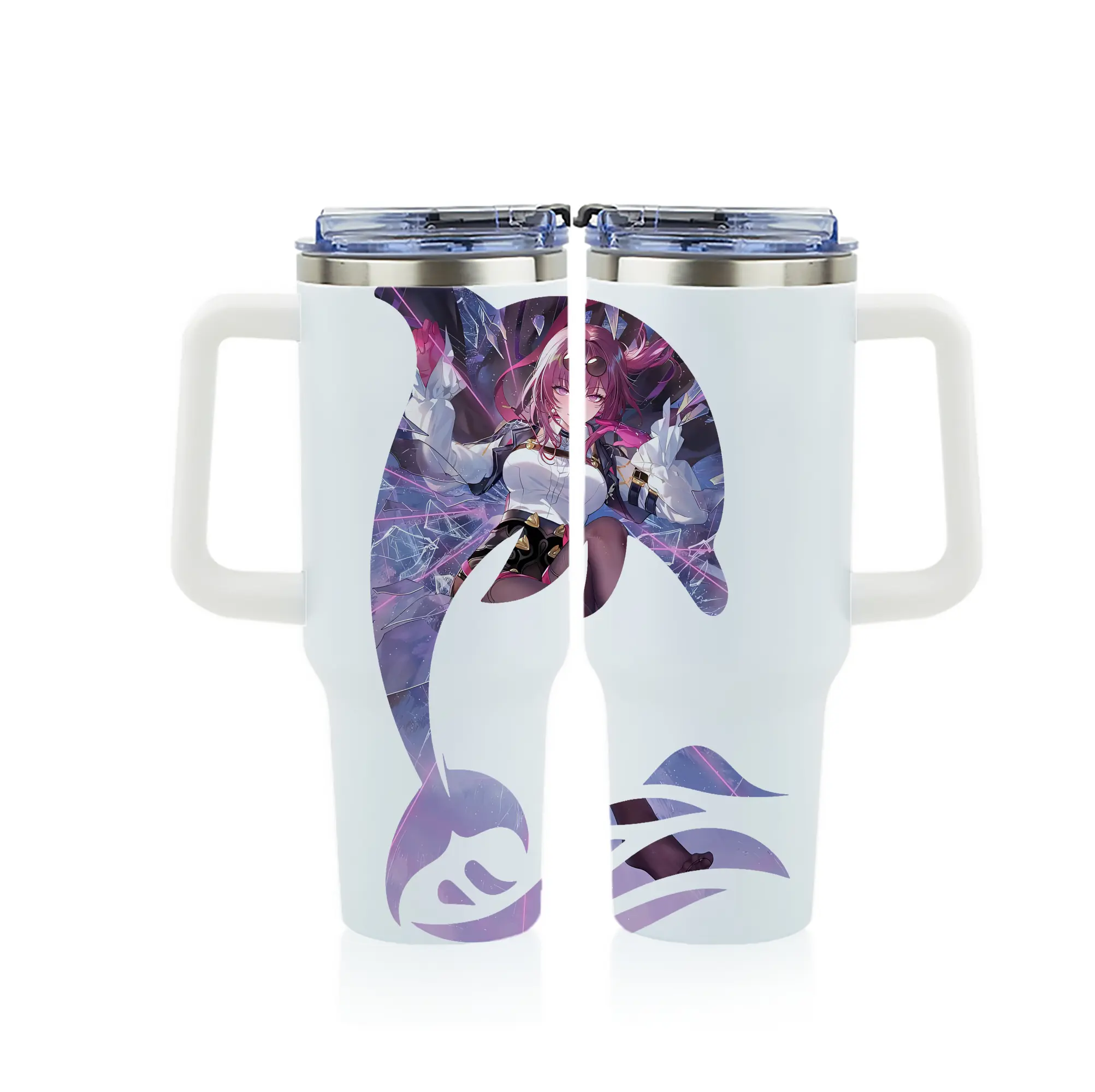 崩壊：スターレイル グッズ カフカ - 1200mL フルプリント車用タンブラー ・ 304ステンレス 内側 ・ 201ステンレス 外側 ・ 保温 保冷 ・ 通勤 ドライブ アウトドア用