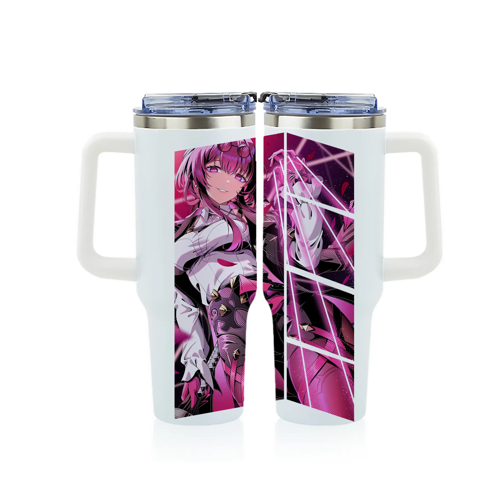 崩壊：スターレイル グッズ カフカ - 1200mL フルプリント車用タンブラー ・ 304ステンレス 内側 ・ 201ステンレス 外側 ・ 保温 保冷 ・ 通勤 ドライブ アウトドア用