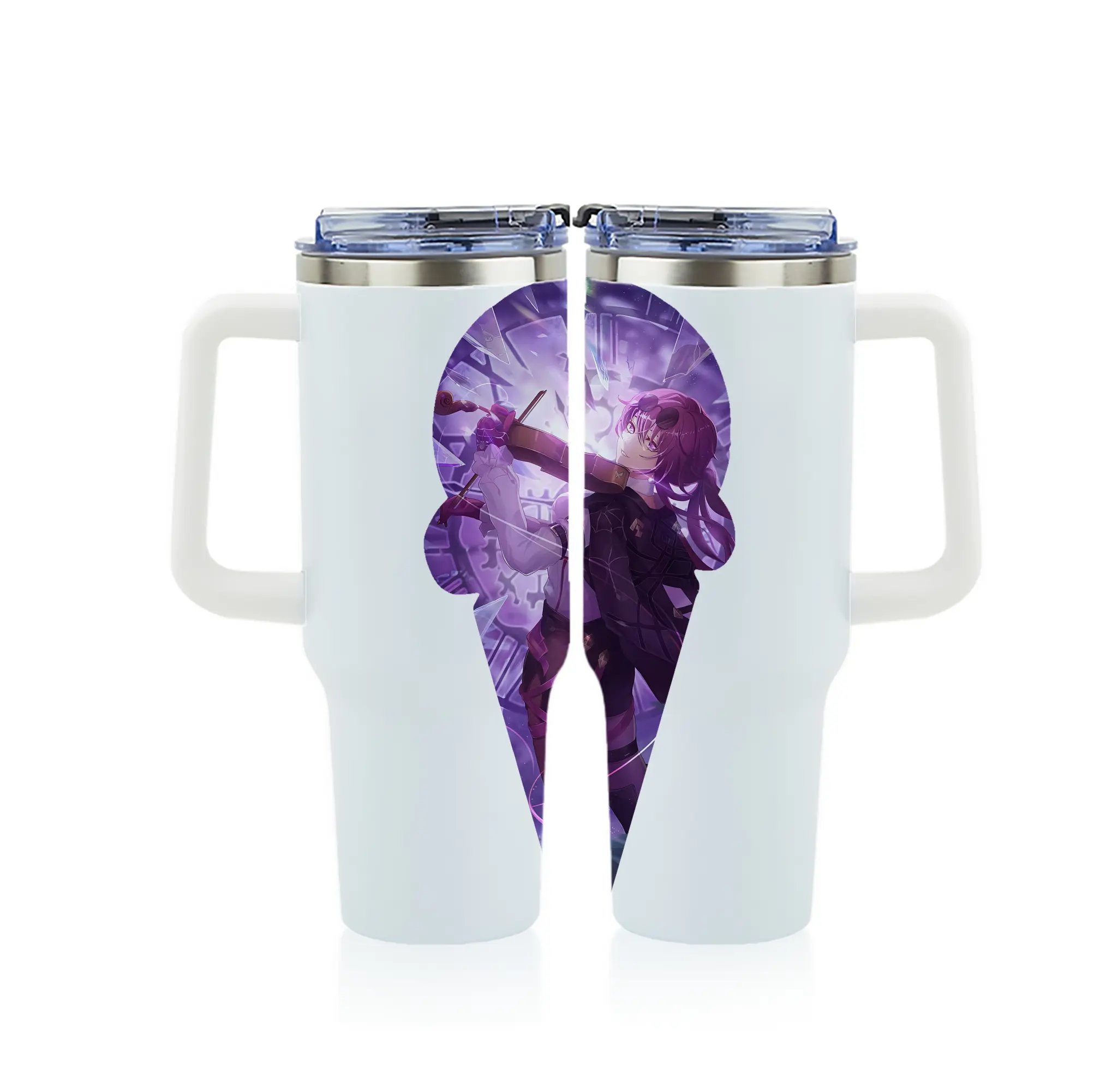 崩壊：スターレイル グッズ カフカ - 1200mL フルプリント車用タンブラー ・ 304ステンレス 内側 ・ 201ステンレス 外側 ・ 保温 保冷 ・ 通勤 ドライブ アウトドア用