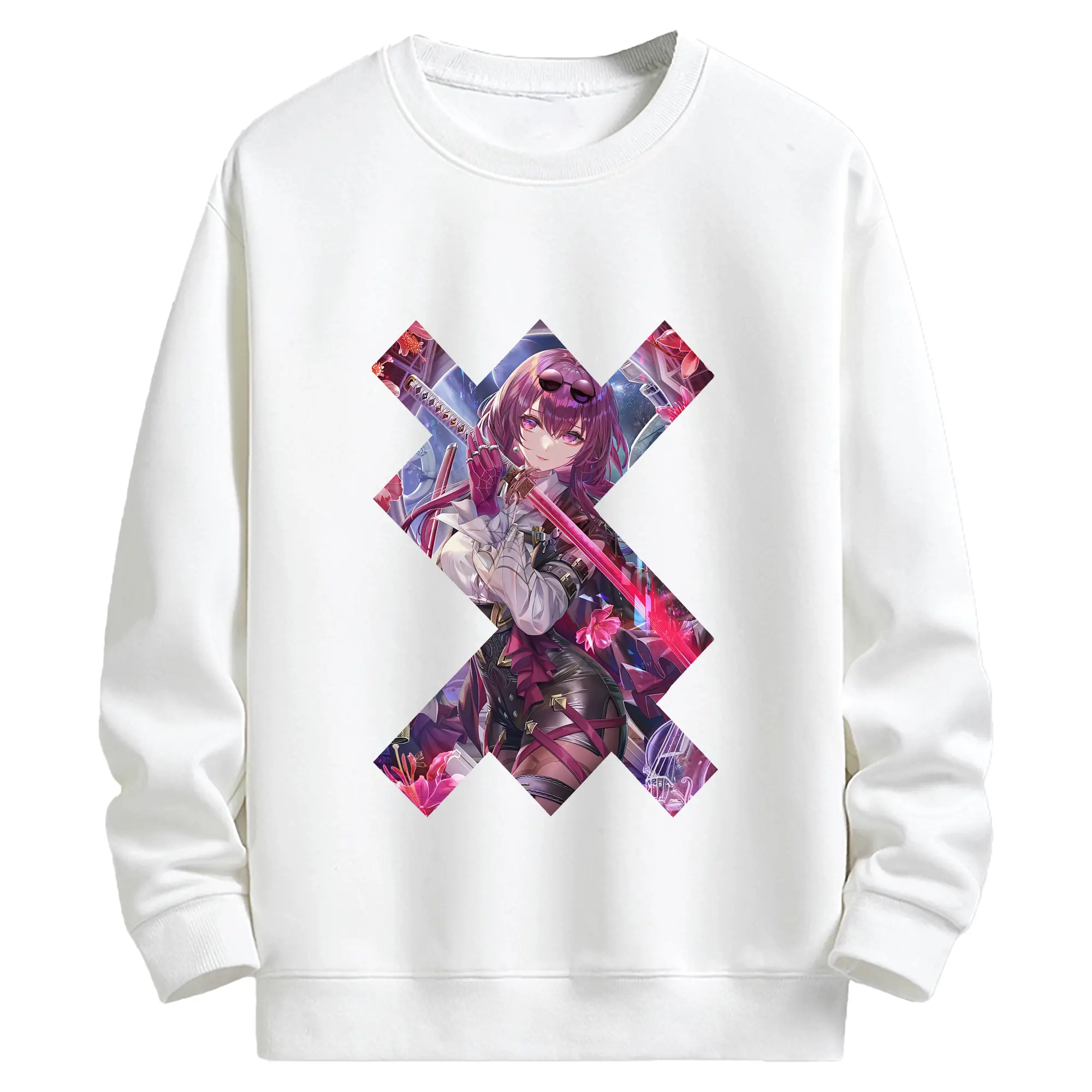 崩壊：スターレイル グッズ カフカ - キッズ クルーネックスウェットシャツ ・ フロントプリント ・ 綿80％ ポリエステル20％ ・ 快適 通学 スポーツ 日常使い お散歩用