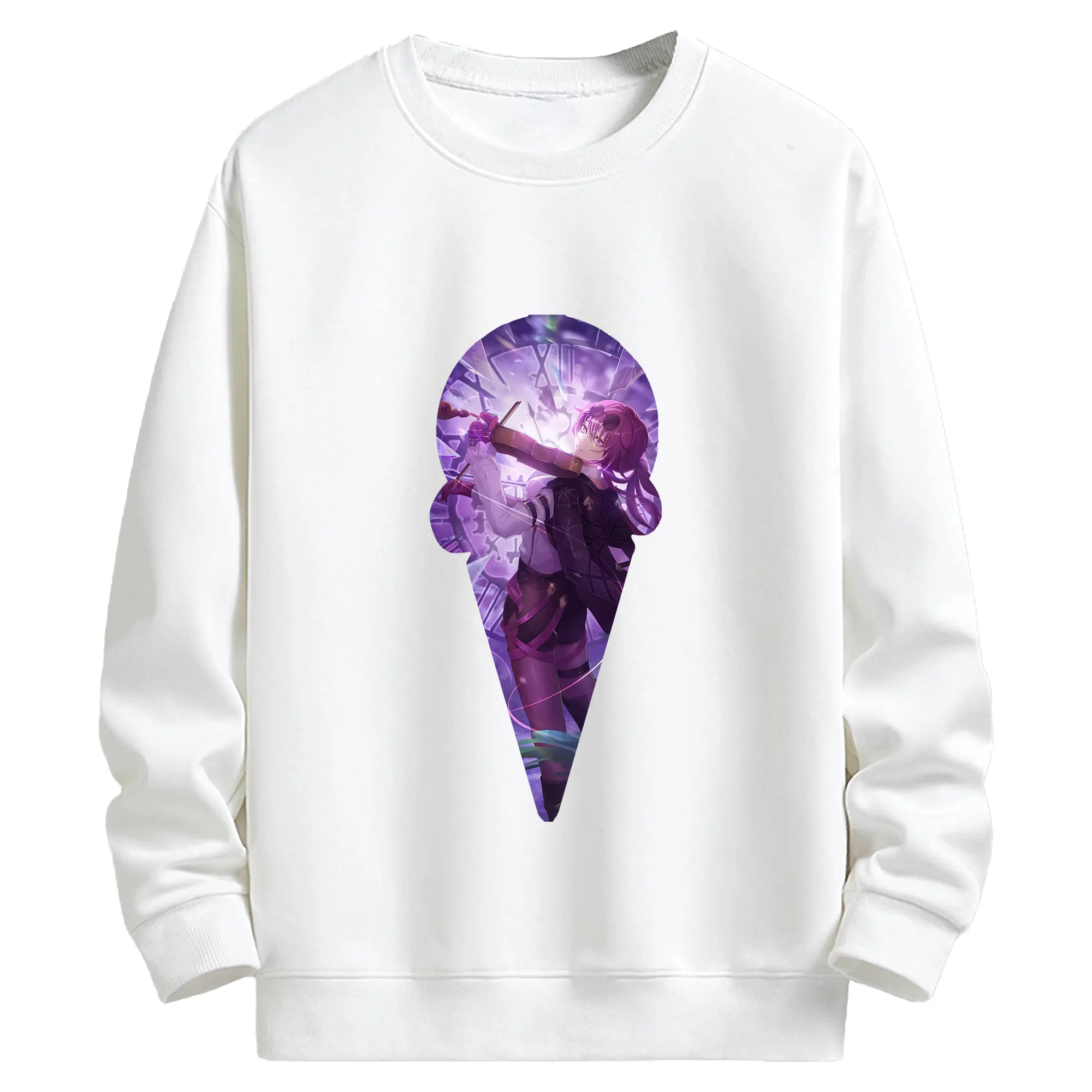 崩壊：スターレイル グッズ カフカ - キッズ クルーネックスウェットシャツ ・ フロントプリント ・ 綿80％ ポリエステル20％ ・ 快適 通学 スポーツ 日常使い お散歩用