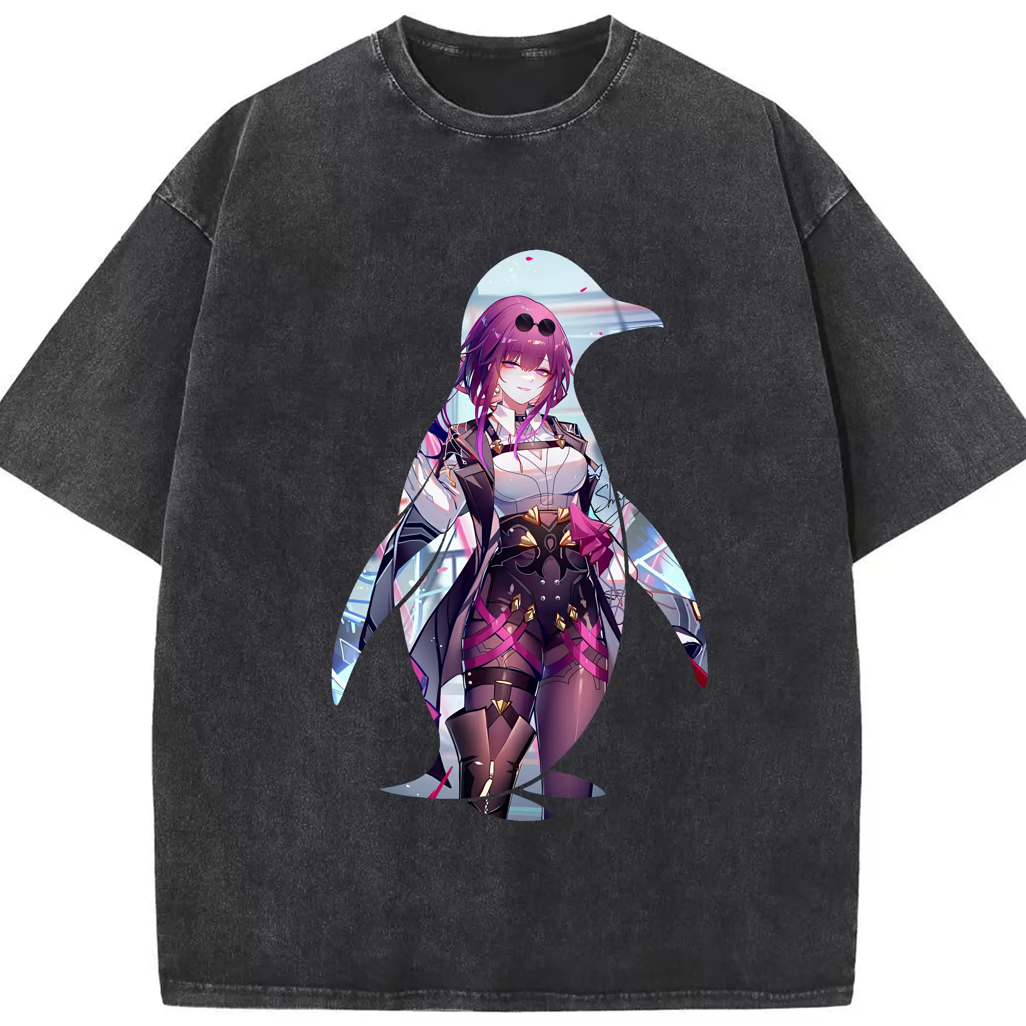 崩壊：スターレイル グッズ カフカ - 綿100％ ヴィンテージ風 半袖Tシャツ ・ フロントプリント ・ 柔らか肌触り ・ 通気性 快適 ・ スポーツ カジュアル 外出用