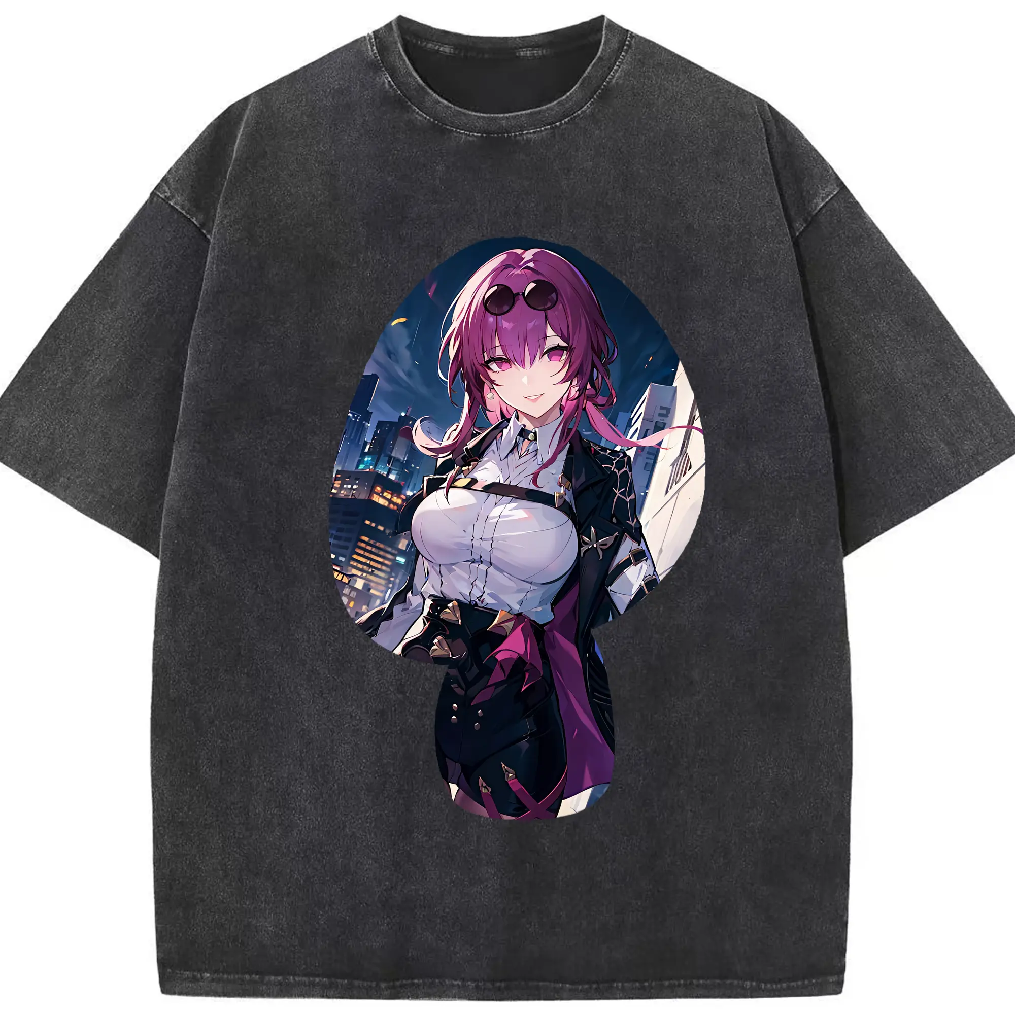 崩壊：スターレイル グッズ カフカ - 綿100％ ヴィンテージ風 半袖Tシャツ ・ フロントプリント ・ 柔らか肌触り ・ 通気性 快適 ・ スポーツ カジュアル 外出用