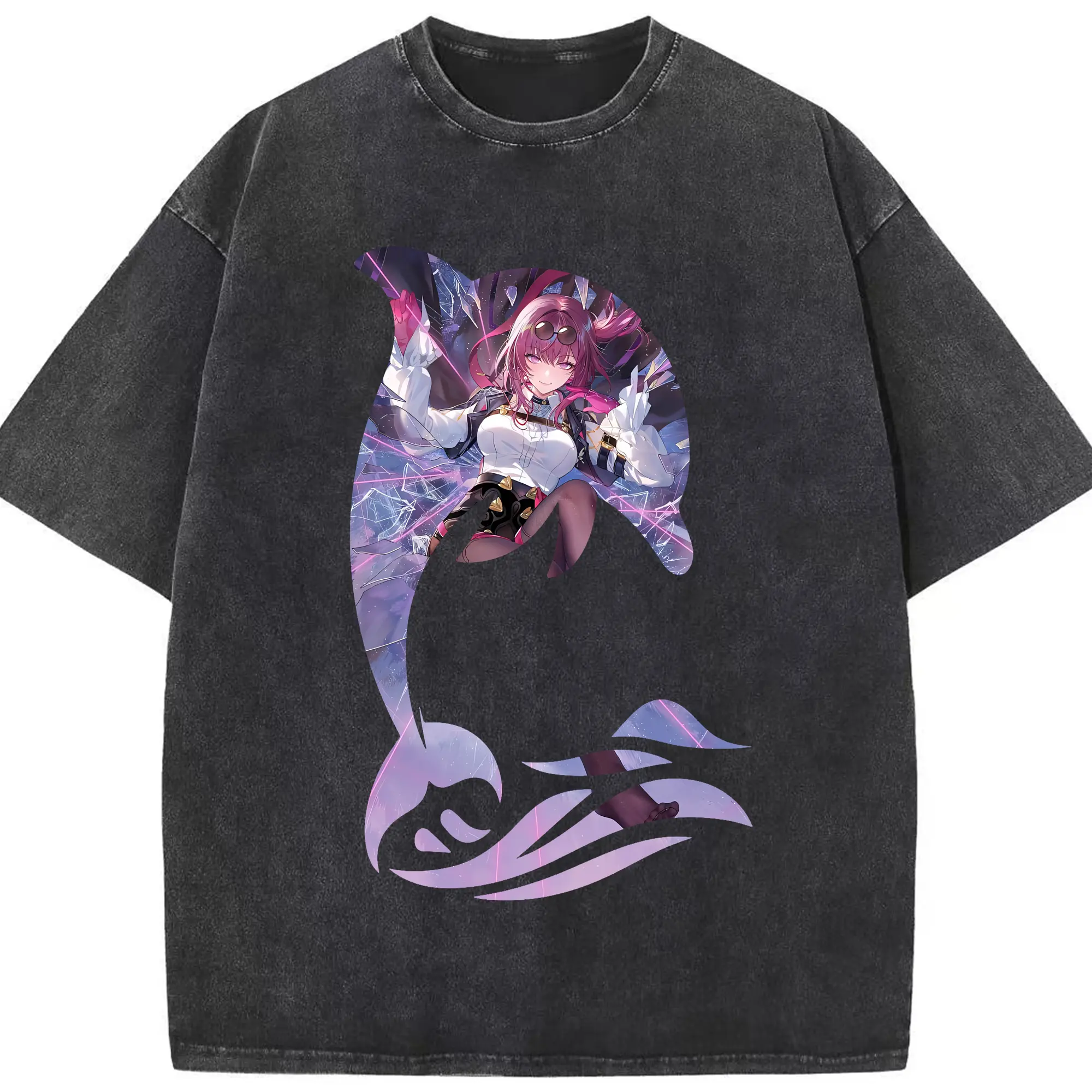 崩壊：スターレイル グッズ カフカ - 綿100％ ヴィンテージ風 半袖Tシャツ ・ フロントプリント ・ 柔らか肌触り ・ 通気性 快適 ・ スポーツ カジュアル 外出用