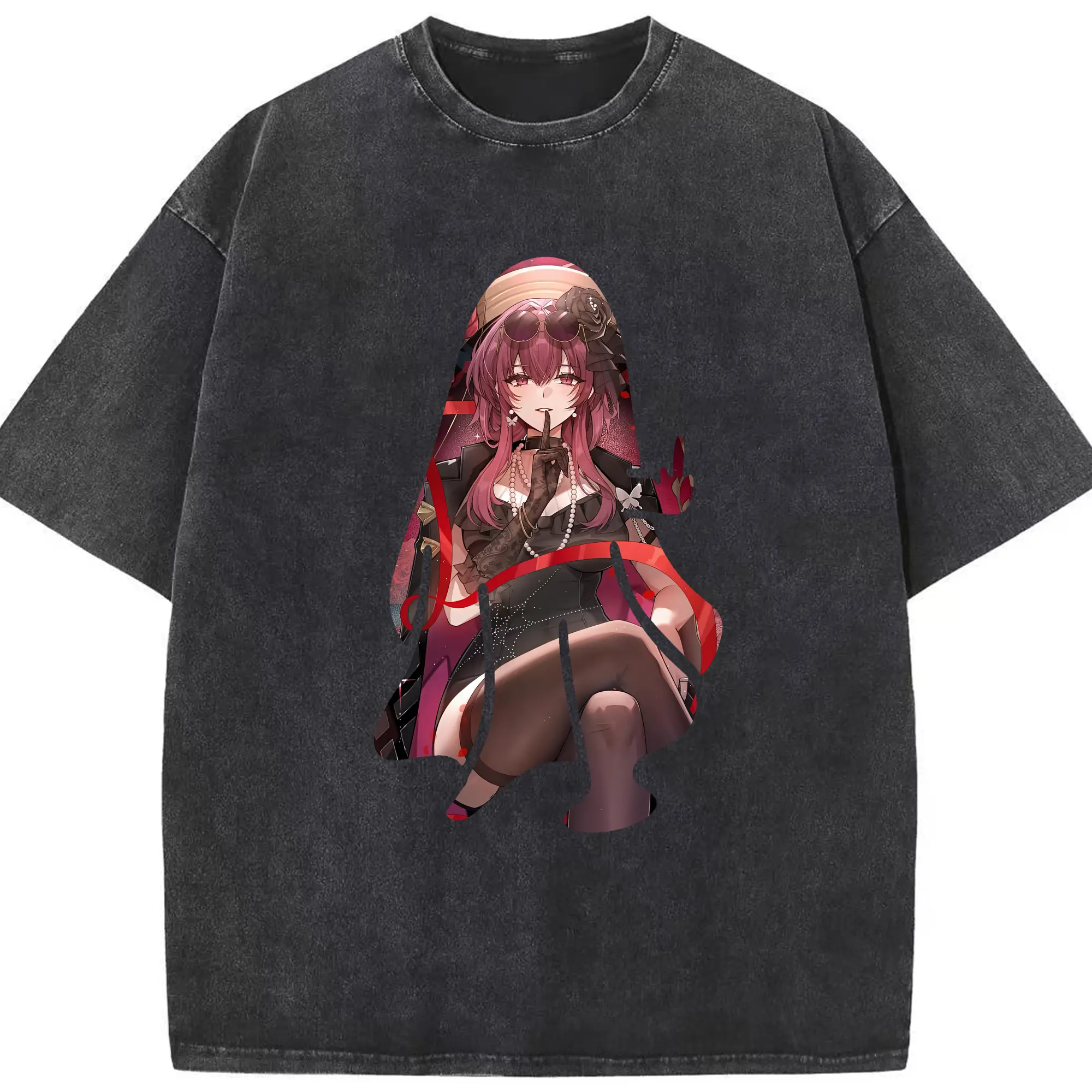 崩壊：スターレイル グッズ カフカ - 綿100％ ヴィンテージ風 半袖Tシャツ ・ フロントプリント ・ 柔らか肌触り ・ 通気性 快適 ・ スポーツ カジュアル 外出用