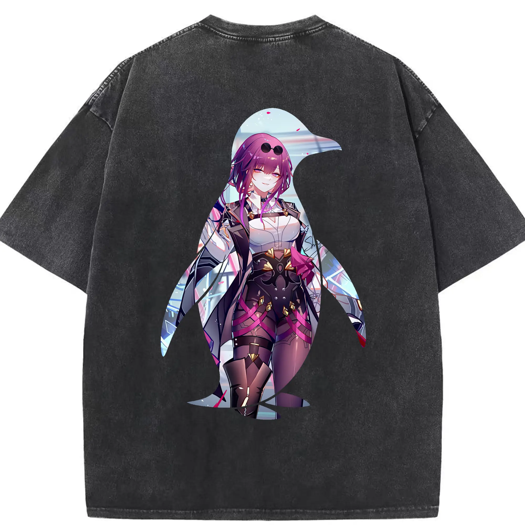 崩壊：スターレイル グッズ カフカ - 綿100％ ヴィンテージ風 半袖Tシャツ ・ 背面プリント ・ 柔らか肌触り ・ 通気性 快適 ・ スポーツ カジュアル 外出用