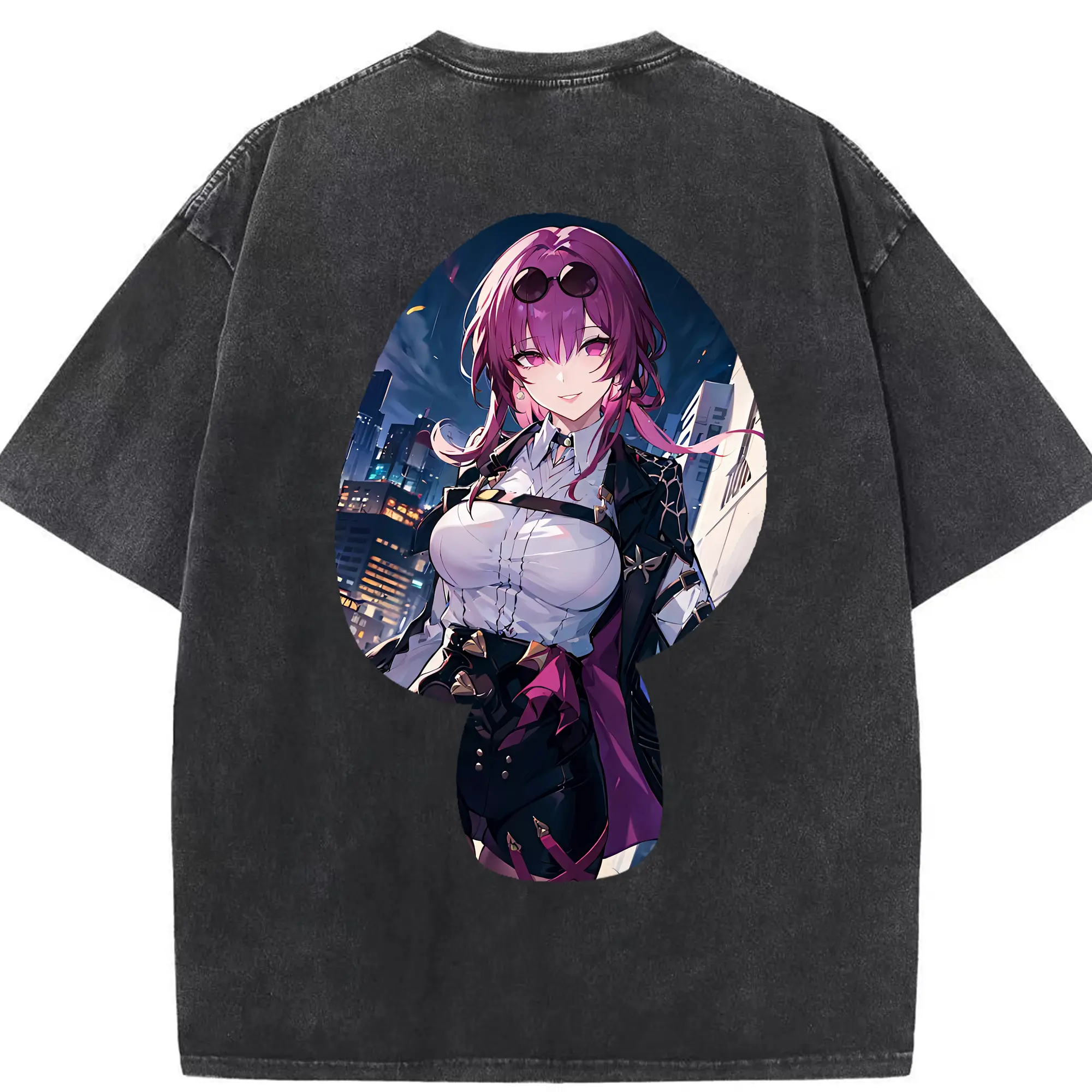 崩壊：スターレイル グッズ カフカ - 綿100％ ヴィンテージ風 半袖Tシャツ ・ 背面プリント ・ 柔らか肌触り ・ 通気性 快適 ・ スポーツ カジュアル 外出用
