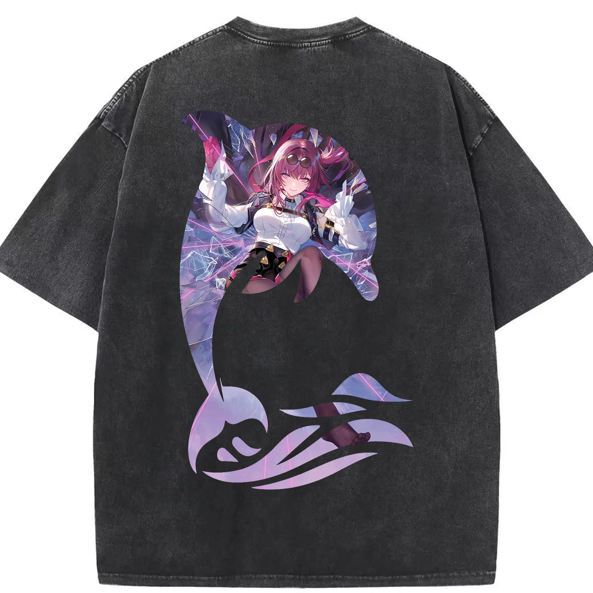 崩壊：スターレイル グッズ カフカ - 綿100％ ヴィンテージ風 半袖Tシャツ ・ 背面プリント ・ 柔らか肌触り ・ 通気性 快適 ・ スポーツ カジュアル 外出用