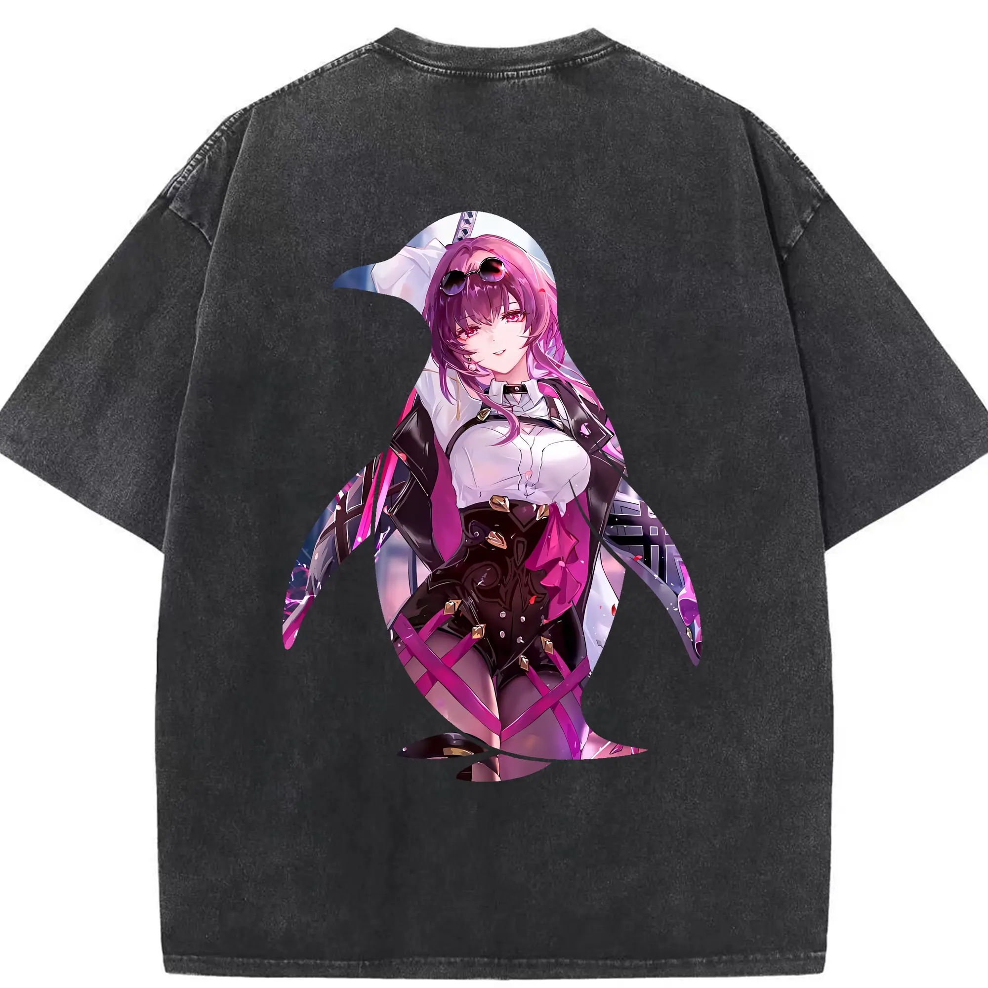 崩壊：スターレイル グッズ カフカ - 綿100％ ヴィンテージ風 半袖Tシャツ ・ 背面プリント ・ 柔らか肌触り ・ 通気性 快適 ・ スポーツ カジュアル 外出用