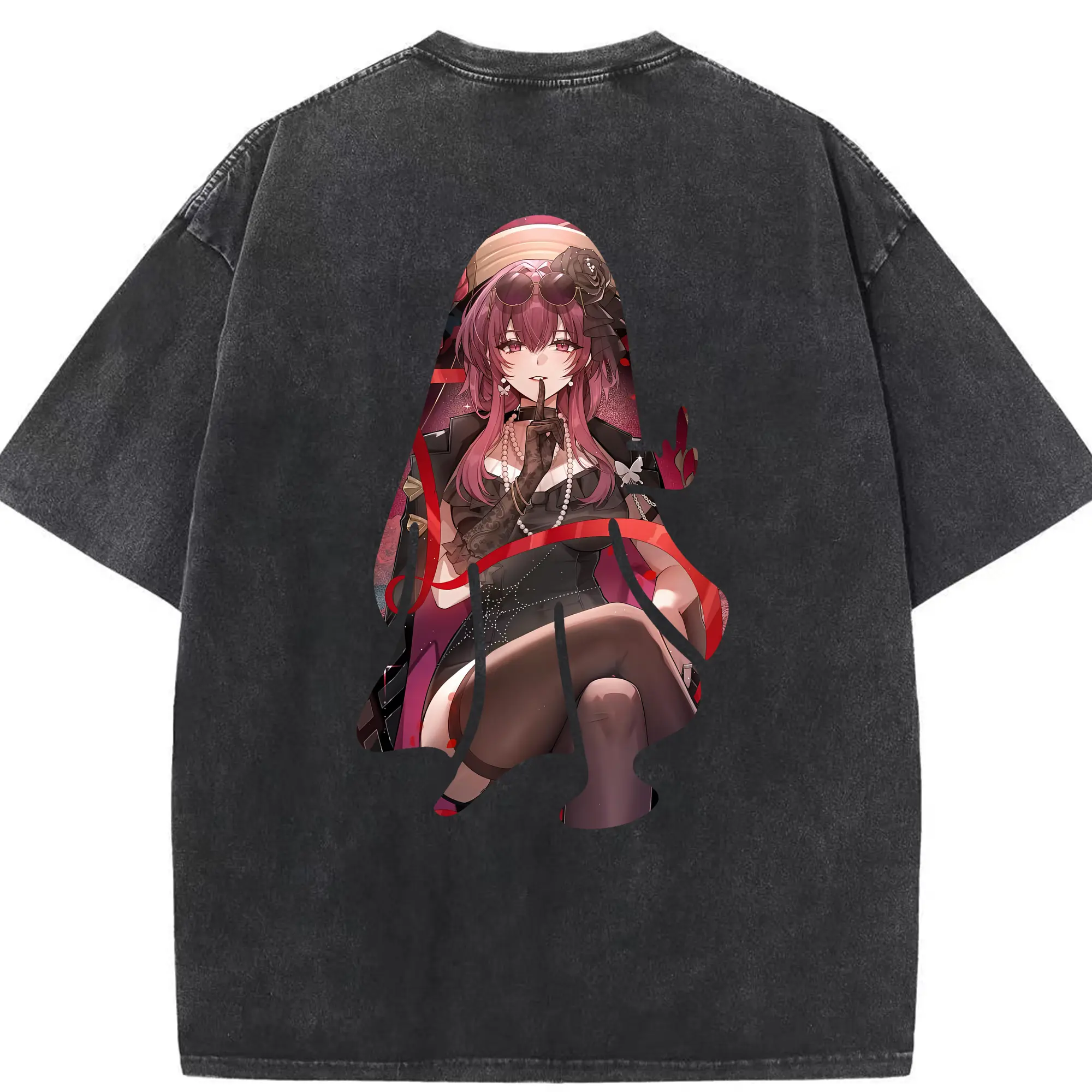 崩壊：スターレイル グッズ カフカ - 綿100％ ヴィンテージ風 半袖Tシャツ ・ 背面プリント ・ 柔らか肌触り ・ 通気性 快適 ・ スポーツ カジュアル 外出用