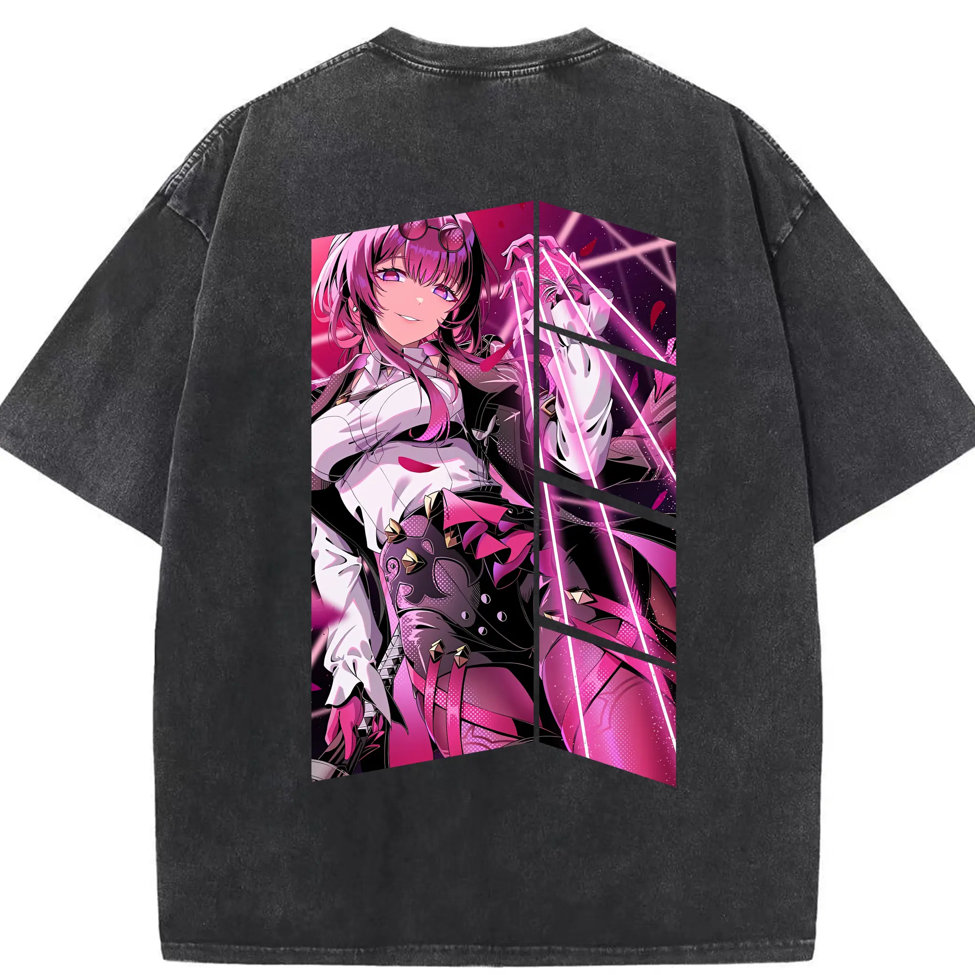 崩壊：スターレイル グッズ カフカ - 綿100％ ヴィンテージ風 半袖Tシャツ ・ 背面プリント ・ 柔らか肌触り ・ 通気性 快適 ・ スポーツ カジュアル 外出用