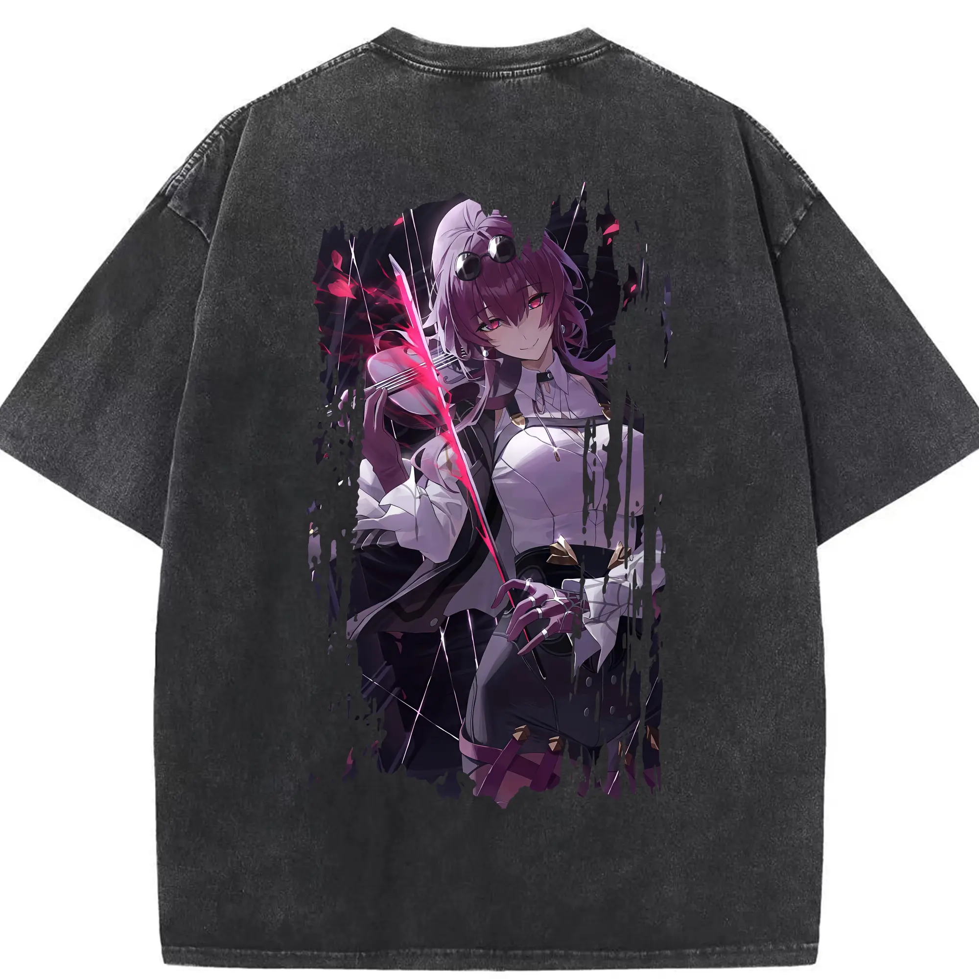 崩壊：スターレイル グッズ カフカ - 綿100％ ヴィンテージ風 半袖Tシャツ ・ 背面プリント ・ 柔らか肌触り ・ 通気性 快適 ・ スポーツ カジュアル 外出用