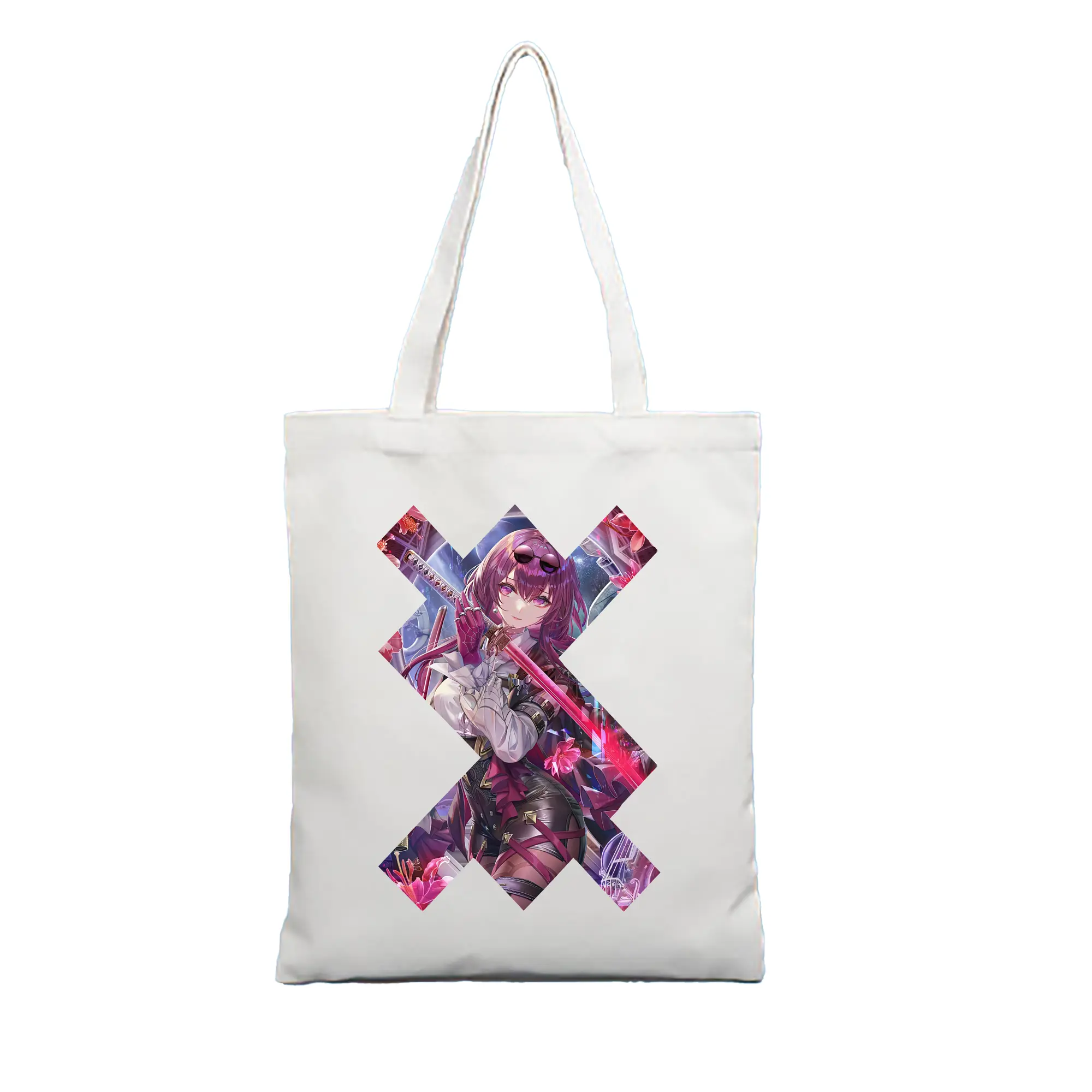 崩壊：スターレイル グッズ カフカ - 縦型キャンバス手提げバッグ（トートバッグ） ・ キャンバス素材 ・ ショッピング用 ・ 軽量 丈夫 お手入れ簡単