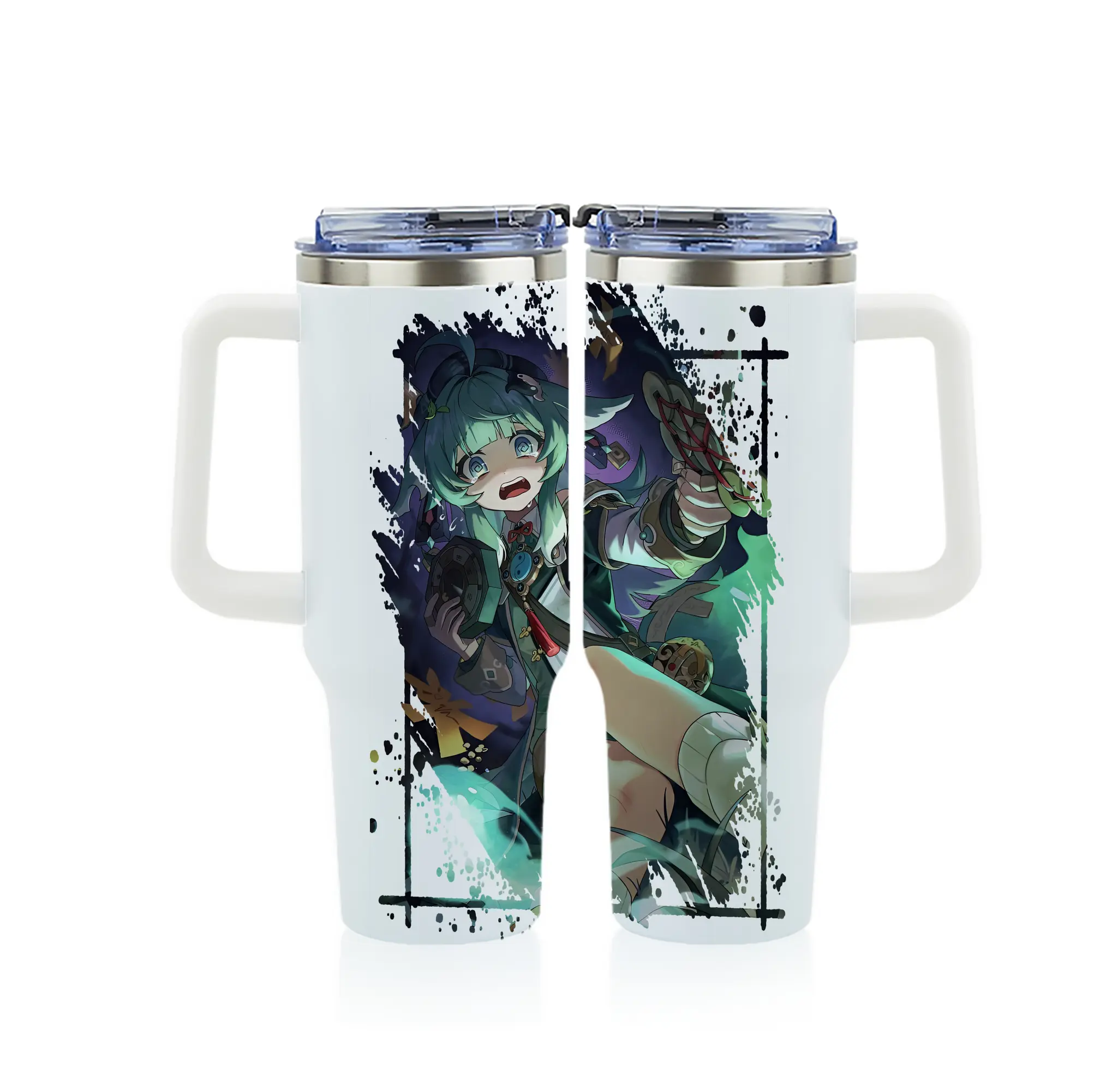 崩壊：スターレイル グッズ フォフォ - 1200mL フルプリント車用タンブラー ・ 304ステンレス 内側 ・ 201ステンレス 外側 ・ 保温 保冷 ・ 通勤 ドライブ アウトドア用