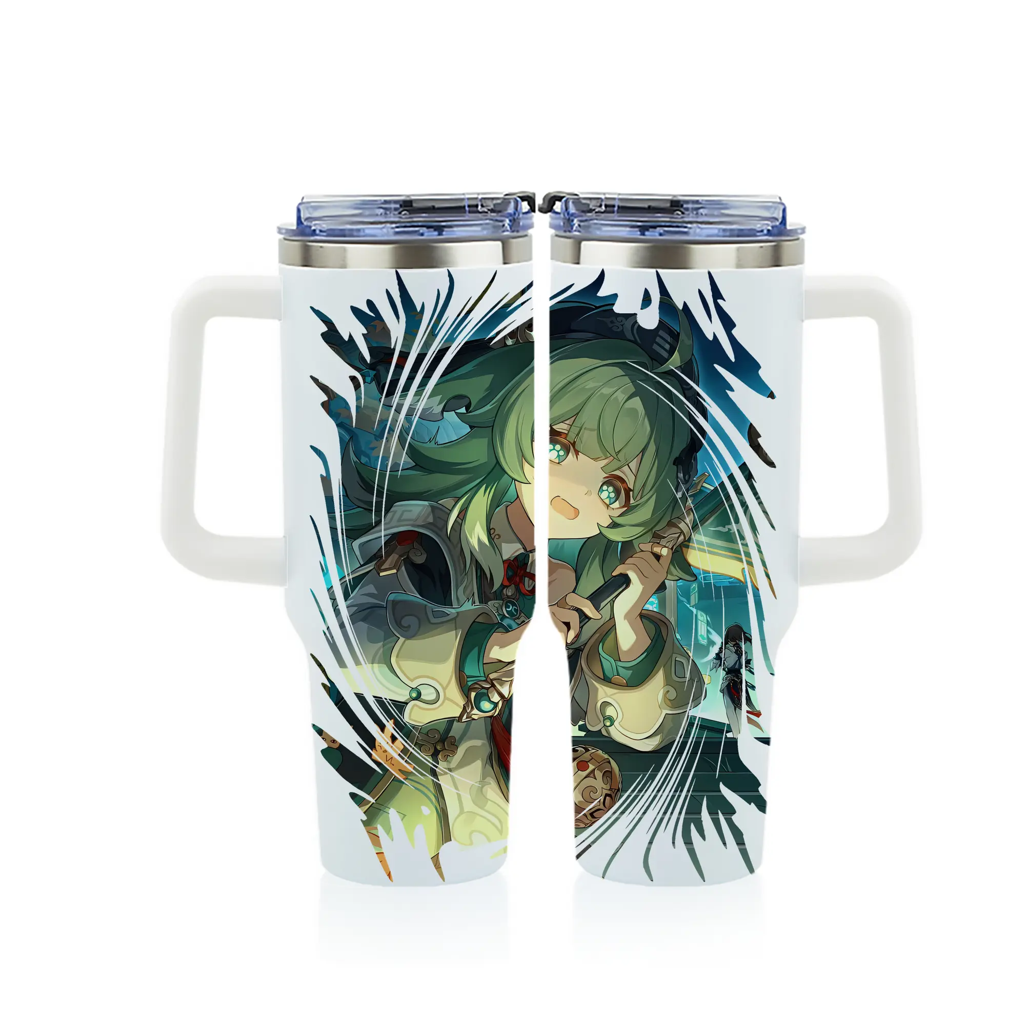 崩壊：スターレイル グッズ フォフォ - 1200mL フルプリント車用タンブラー ・ 304ステンレス 内側 ・ 201ステンレス 外側 ・ 保温 保冷 ・ 通勤 ドライブ アウトドア用