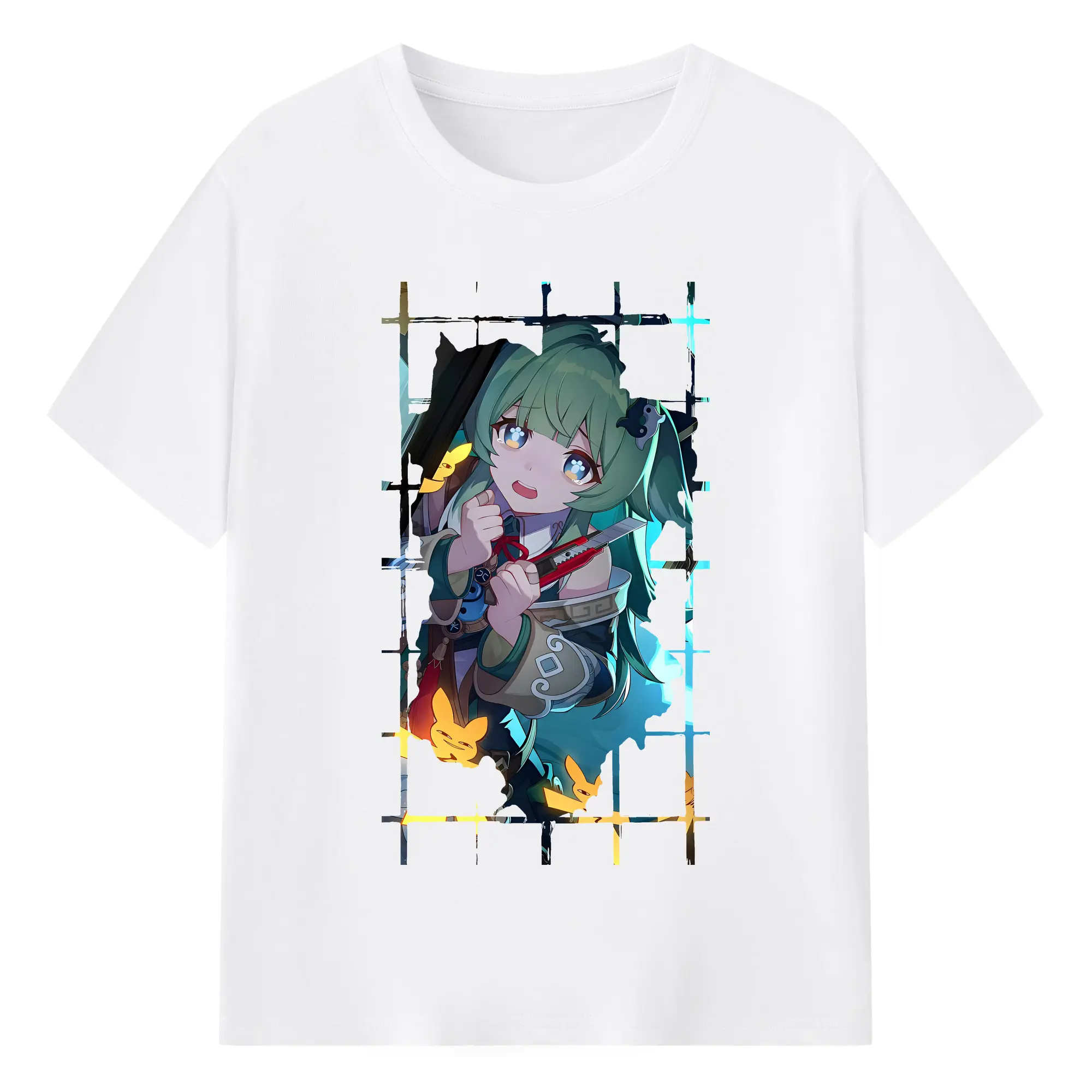 崩壊：スターレイル グッズ フォフォ - 綿100％ 半袖Tシャツ ・ フロントプリント ・ 快適 通気性 ・ 日常使い 散歩 スポーツ用