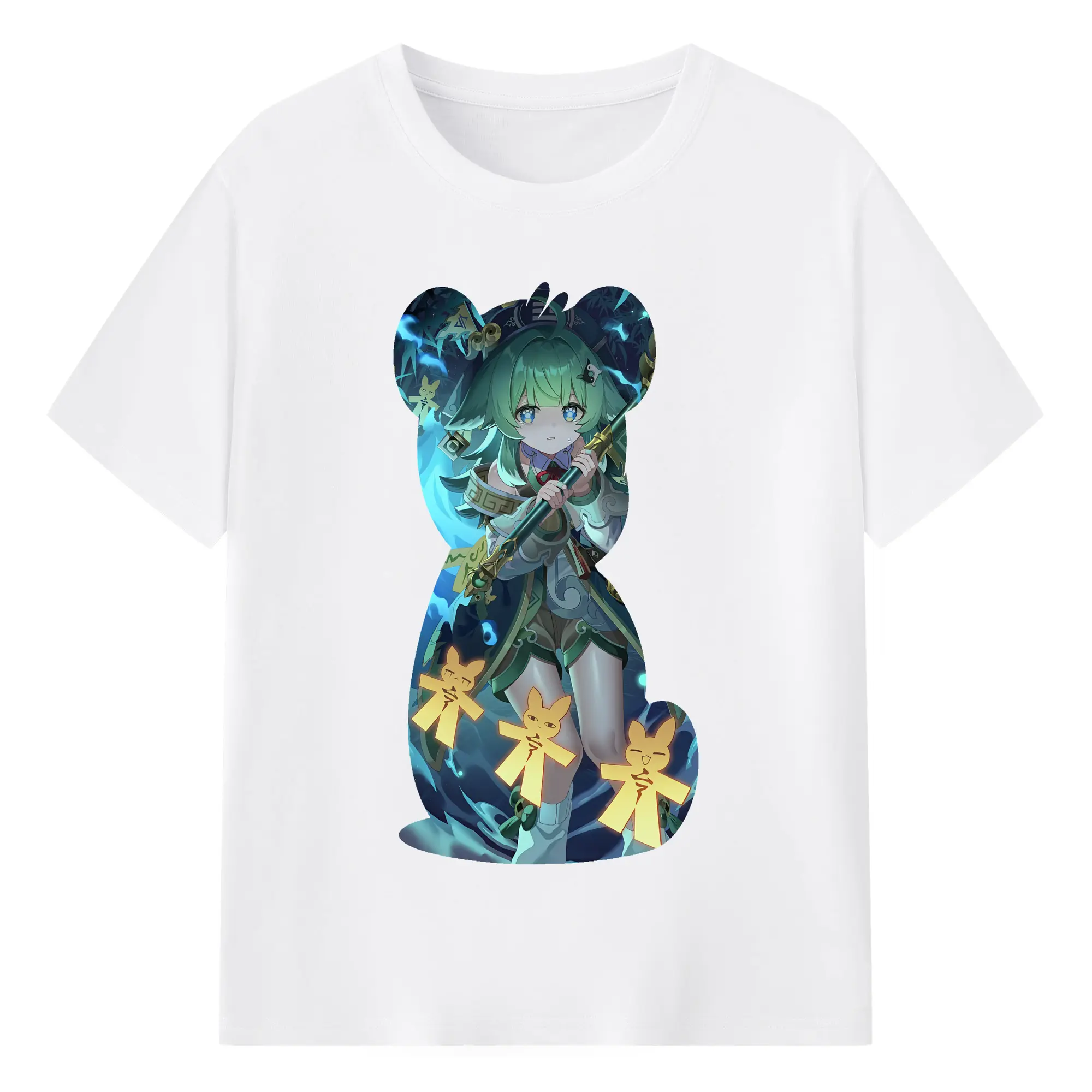 崩壊：スターレイル グッズ フォフォ - 綿100％ 半袖Tシャツ ・ フロントプリント ・ 快適 通気性 ・ 日常使い 散歩 スポーツ用