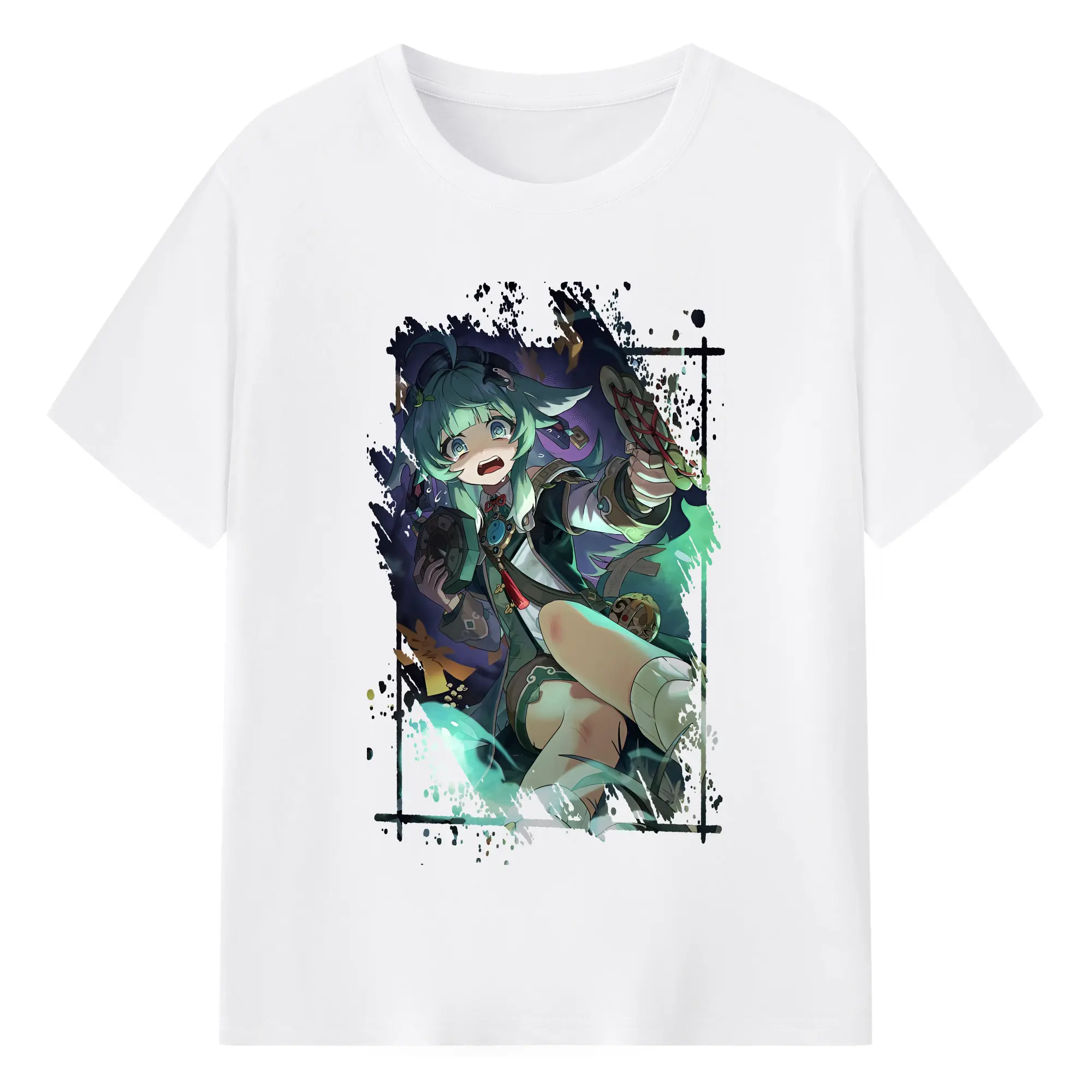 崩壊：スターレイル グッズ フォフォ - 綿100％ 半袖Tシャツ ・ フロントプリント ・ 快適 通気性 ・ 日常使い 散歩 スポーツ用