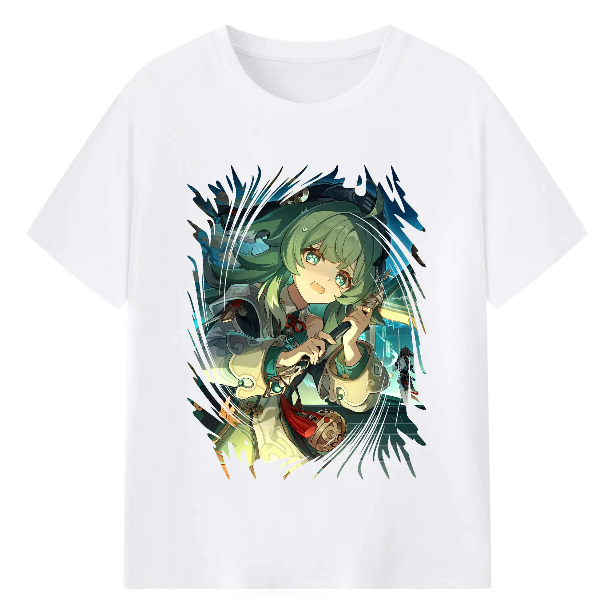 崩壊：スターレイル グッズ フォフォ - 綿100％ 半袖Tシャツ ・ フロントプリント ・ 快適 通気性 ・ 日常使い 散歩 スポーツ用