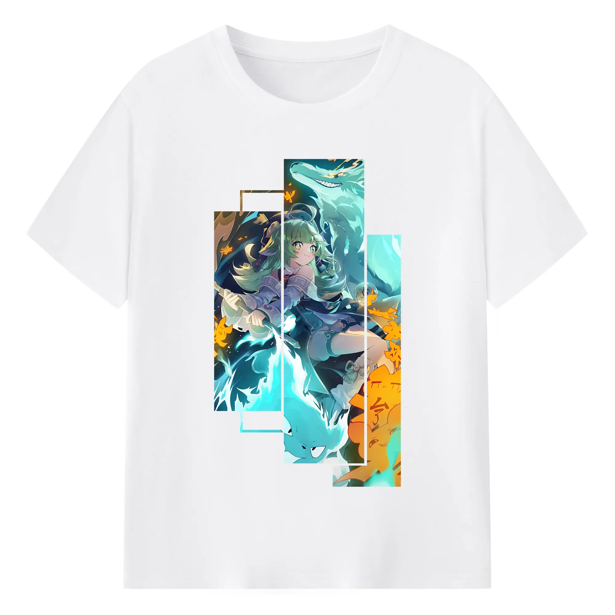 崩壊：スターレイル グッズ フォフォ - 綿100％ 半袖Tシャツ ・ フロントプリント ・ 快適 通気性 ・ 日常使い 散歩 スポーツ用