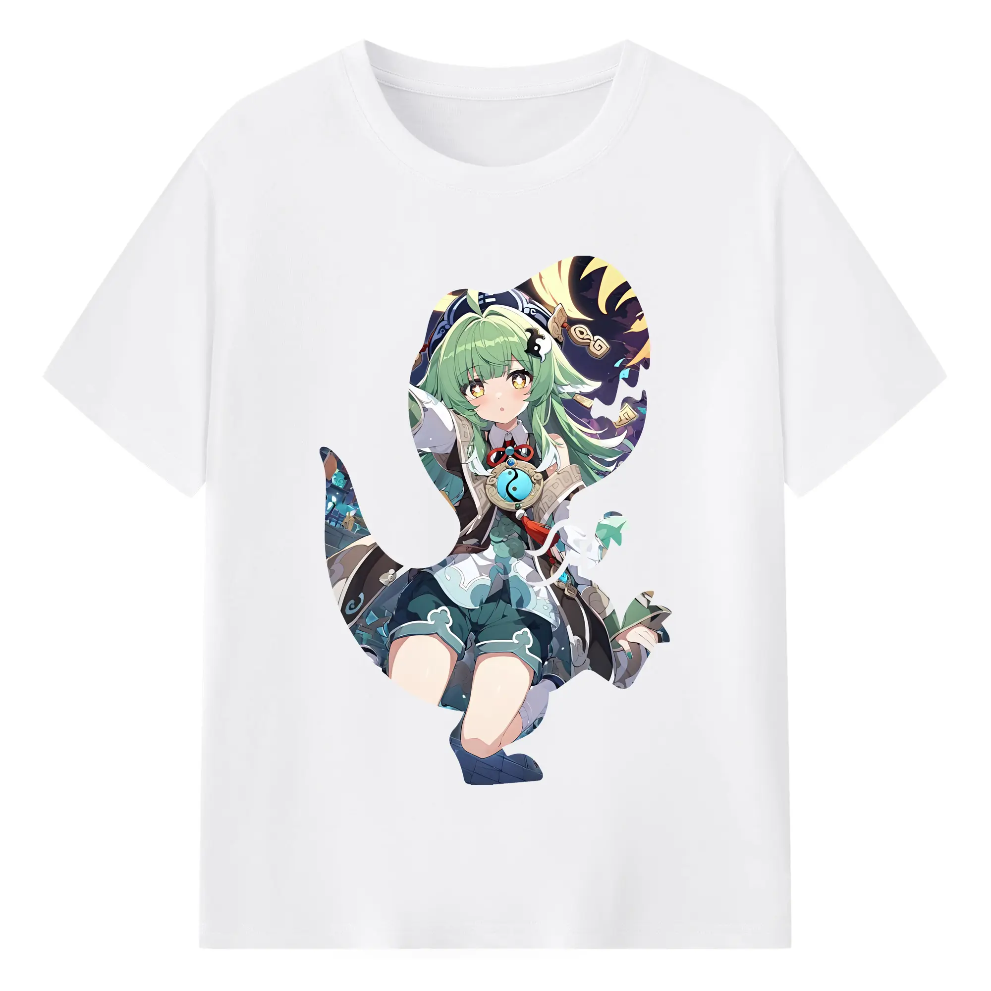 崩壊：スターレイル グッズ フォフォ - 綿100％ 半袖Tシャツ ・ フロントプリント ・ 快適 通気性 ・ 日常使い 散歩 スポーツ用