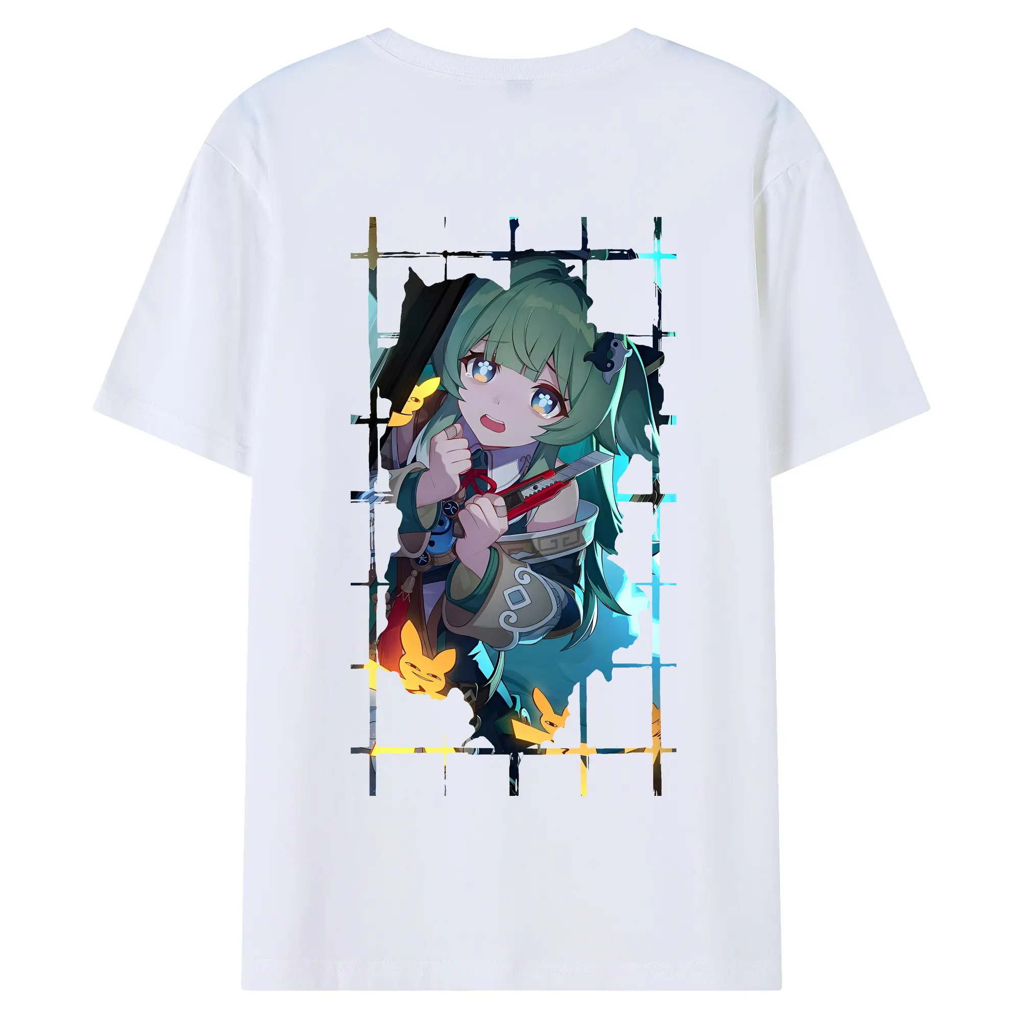 崩壊：スターレイル グッズ フォフォ - 綿100％ 半袖Tシャツ ・ バックプリント ・ 快適 通気性 ・ 日常使い 散歩 スポーツ用