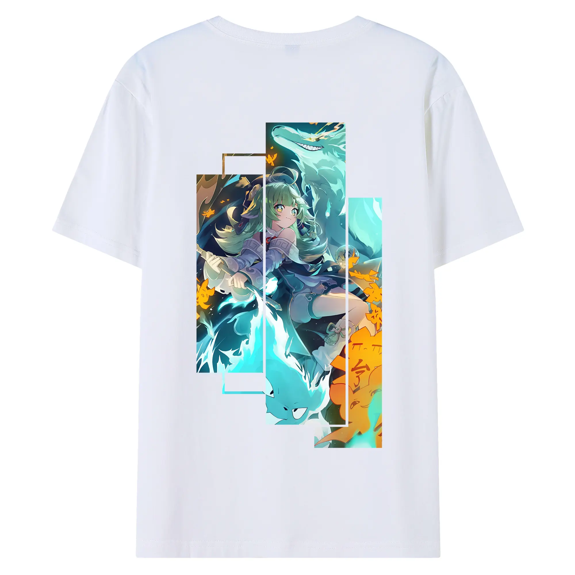 崩壊：スターレイル グッズ フォフォ - 綿100％ 半袖Tシャツ ・ バックプリント ・ 快適 通気性 ・ 日常使い 散歩 スポーツ用