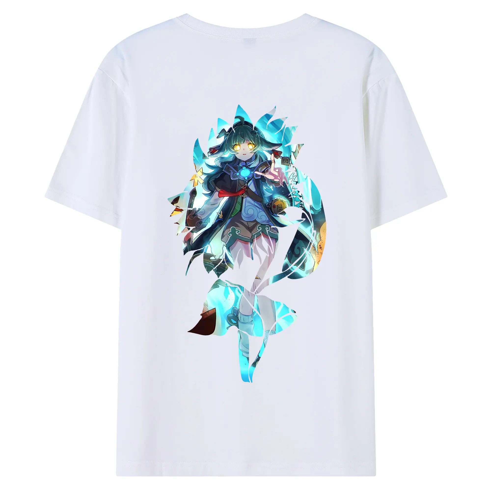 崩壊：スターレイル グッズ フォフォ - 綿100％ 半袖Tシャツ ・ バックプリント ・ 快適 通気性 ・ 日常使い 散歩 スポーツ用