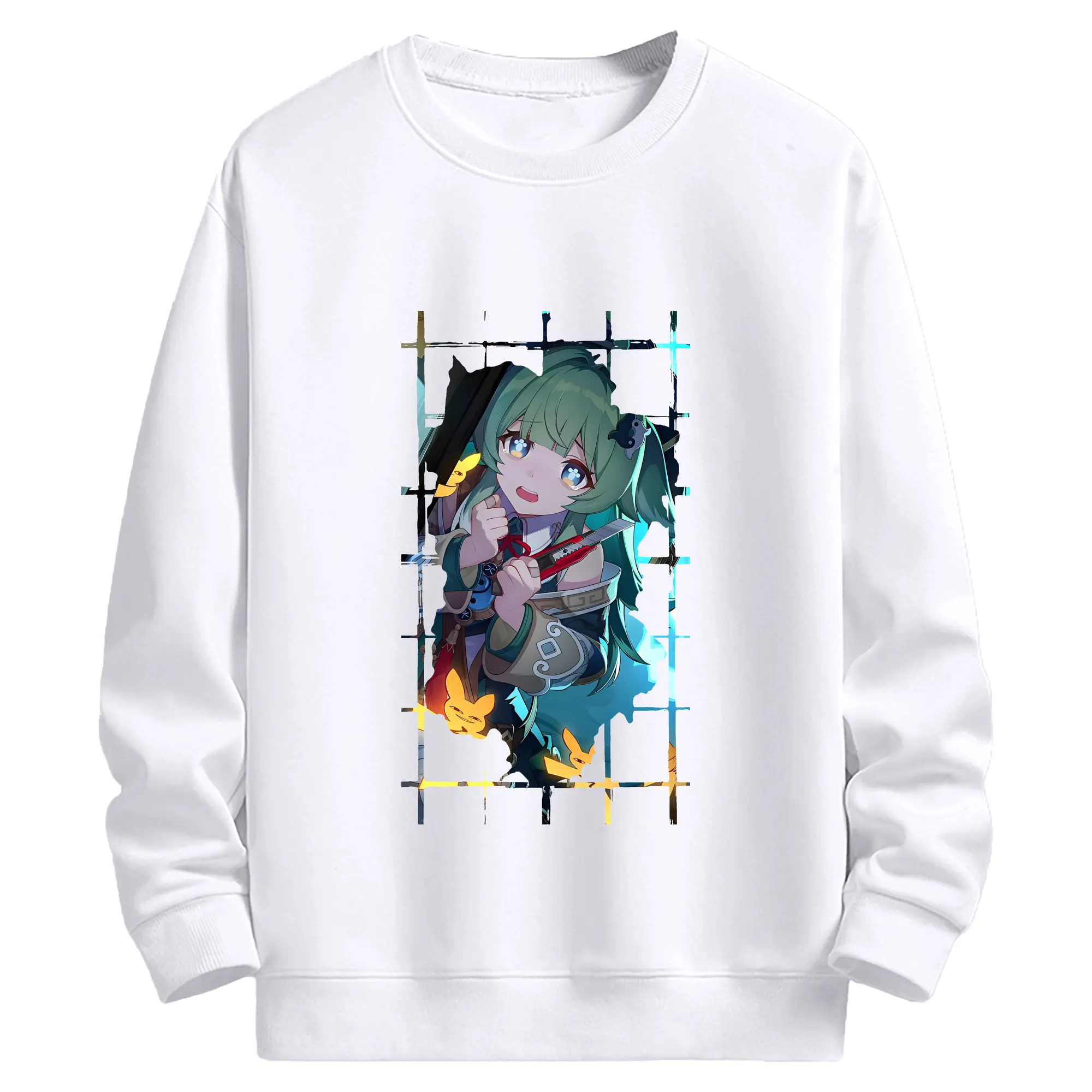 崩壊：スターレイル グッズ フォフォ - 高品質 クルーネック スウェット ・ コットン59％ ポリエステル41％ ・ ユニセックス 長袖 トレーナー ・ カジュアル デイリー スポーツ 散歩用