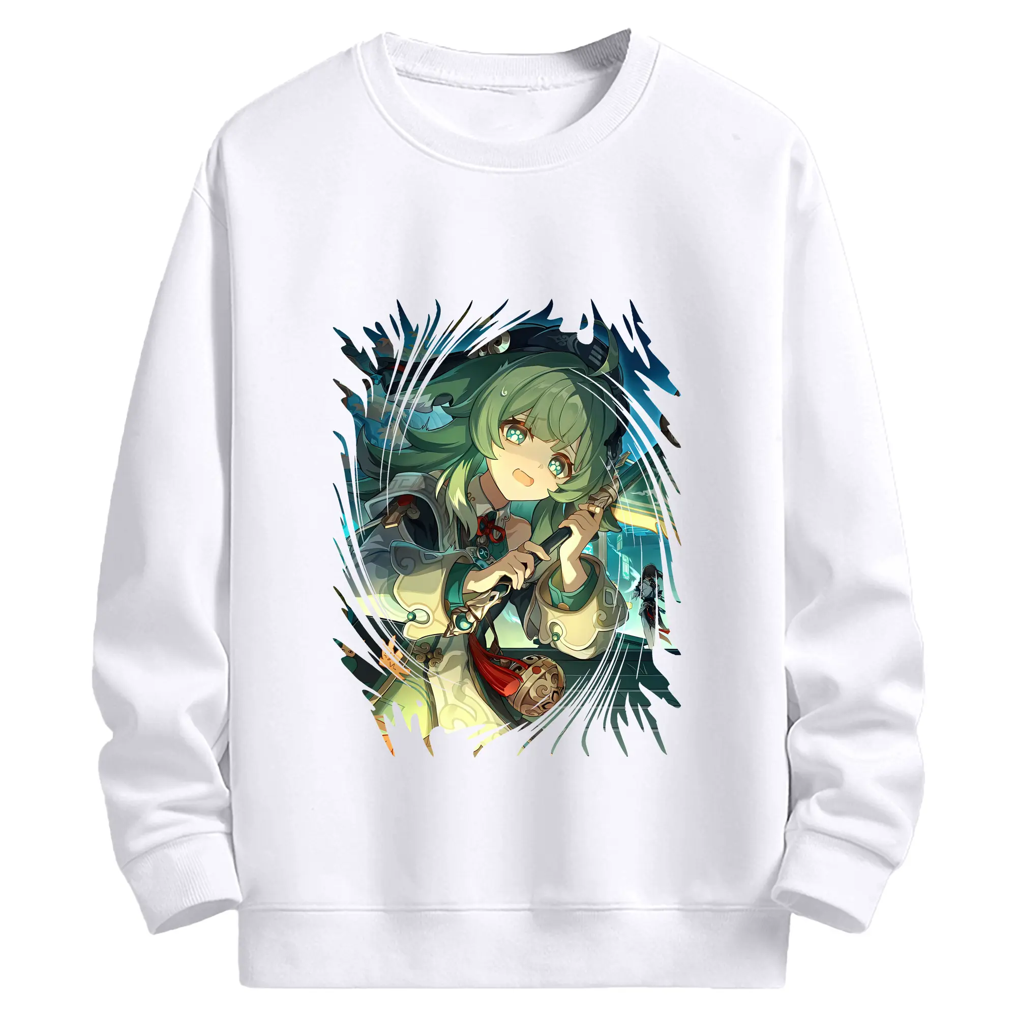 崩壊：スターレイル グッズ フォフォ - 高品質 クルーネック スウェット ・ コットン59％ ポリエステル41％ ・ ユニセックス 長袖 トレーナー ・ カジュアル デイリー スポーツ 散歩用