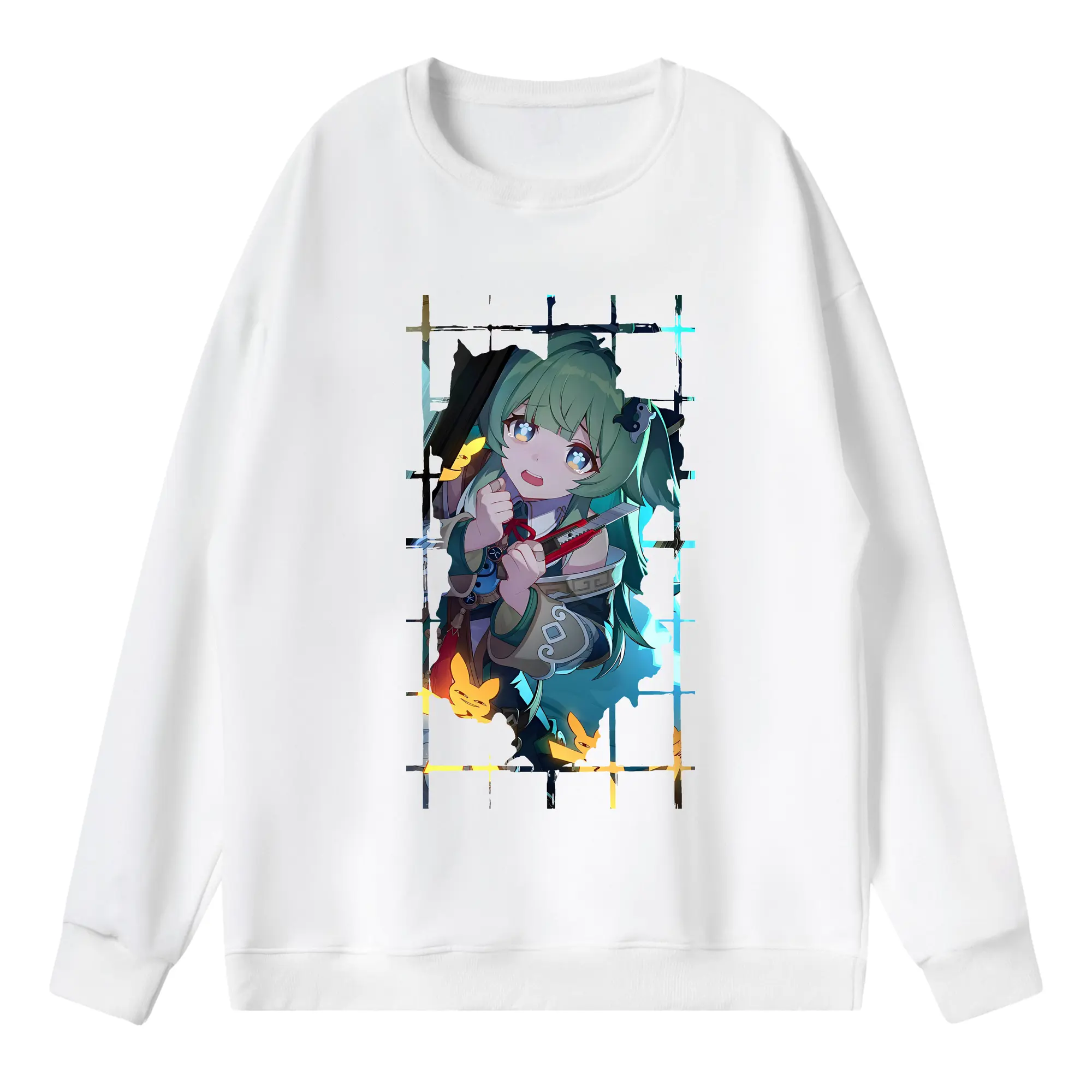 崩壊：スターレイル グッズ フォフォ - 薄手 クルーネック スウェット 裏毛260g · ポリエステル 春秋向け カジュアル 男女兼用 · トレーナー デイリー スポーツ 散歩に最適