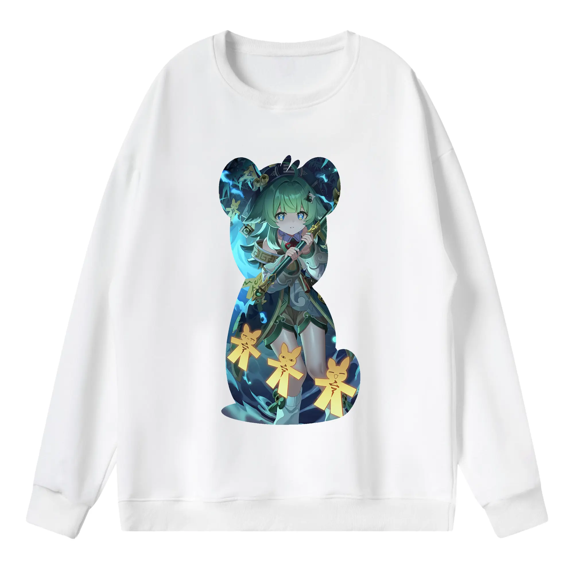 崩壊：スターレイル グッズ フォフォ - 薄手 クルーネック スウェット 裏毛260g · ポリエステル 春秋向け カジュアル 男女兼用 · トレーナー デイリー スポーツ 散歩に最適