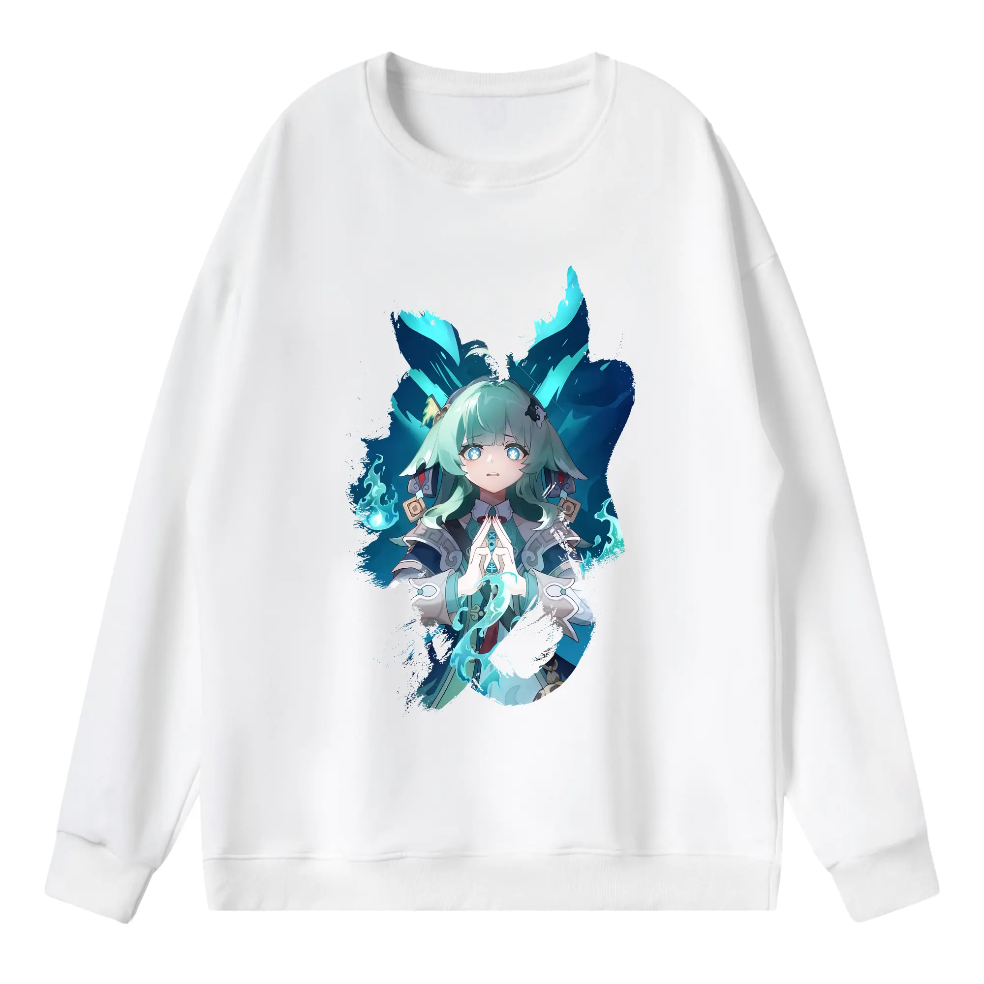 崩壊：スターレイル グッズ フォフォ - 薄手 クルーネック スウェット 裏毛260g · ポリエステル 春秋向け カジュアル 男女兼用 · トレーナー デイリー スポーツ 散歩に最適