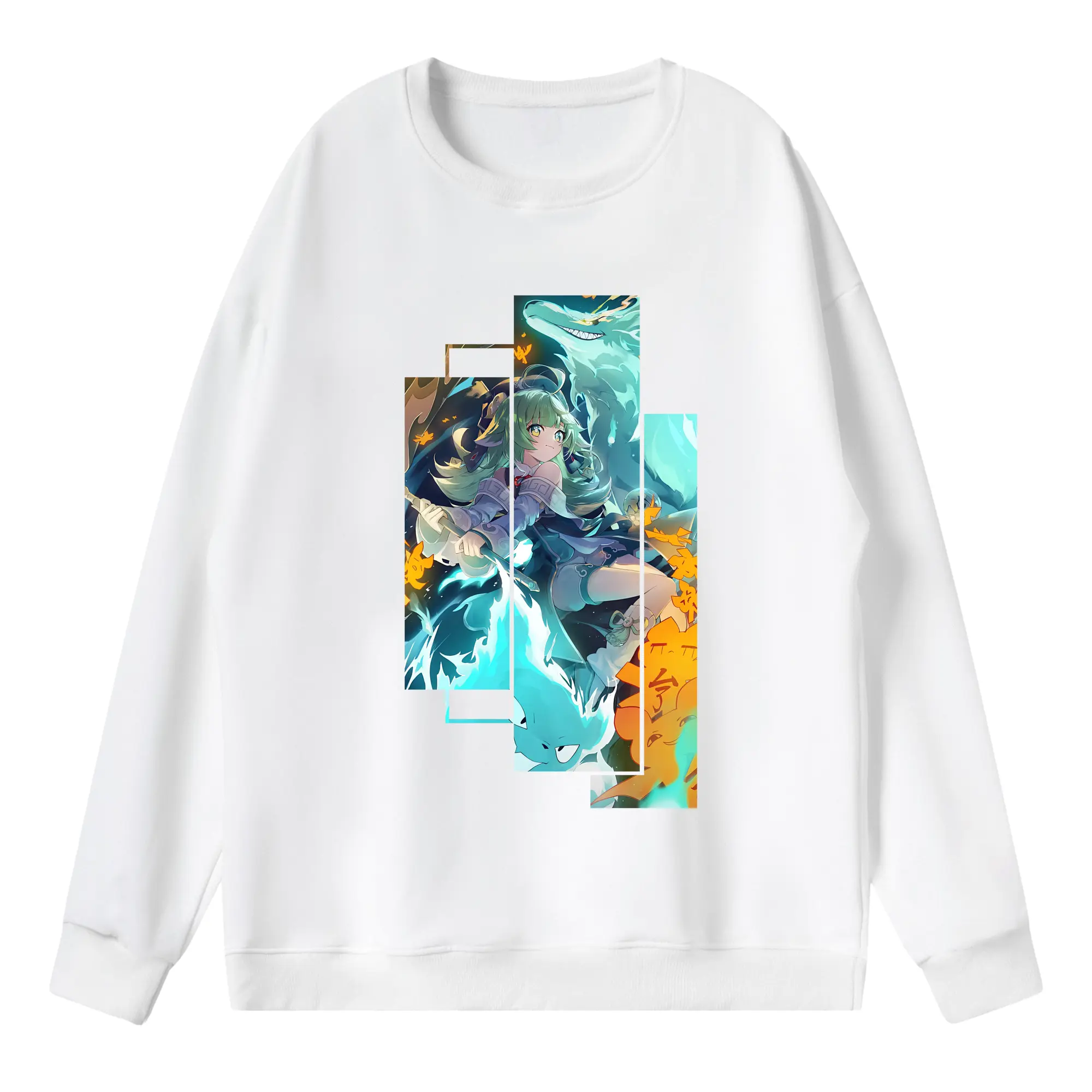 崩壊：スターレイル グッズ フォフォ - 薄手 クルーネック スウェット 裏毛260g · ポリエステル 春秋向け カジュアル 男女兼用 · トレーナー デイリー スポーツ 散歩に最適